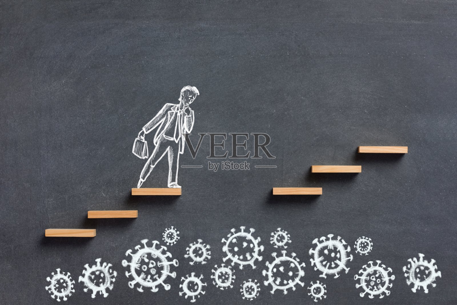 因Covid-19遭遇困难的商人照片摄影图片