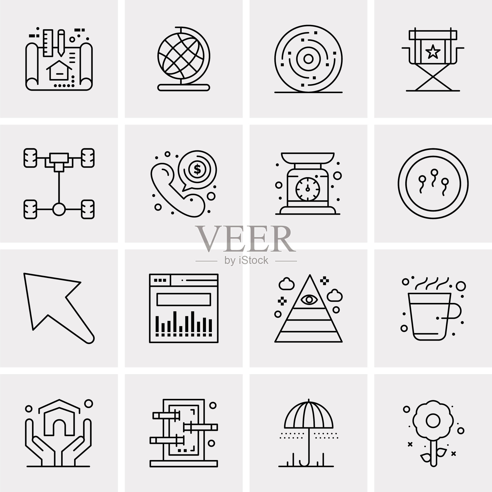 设置16个通用业务图标图标素材