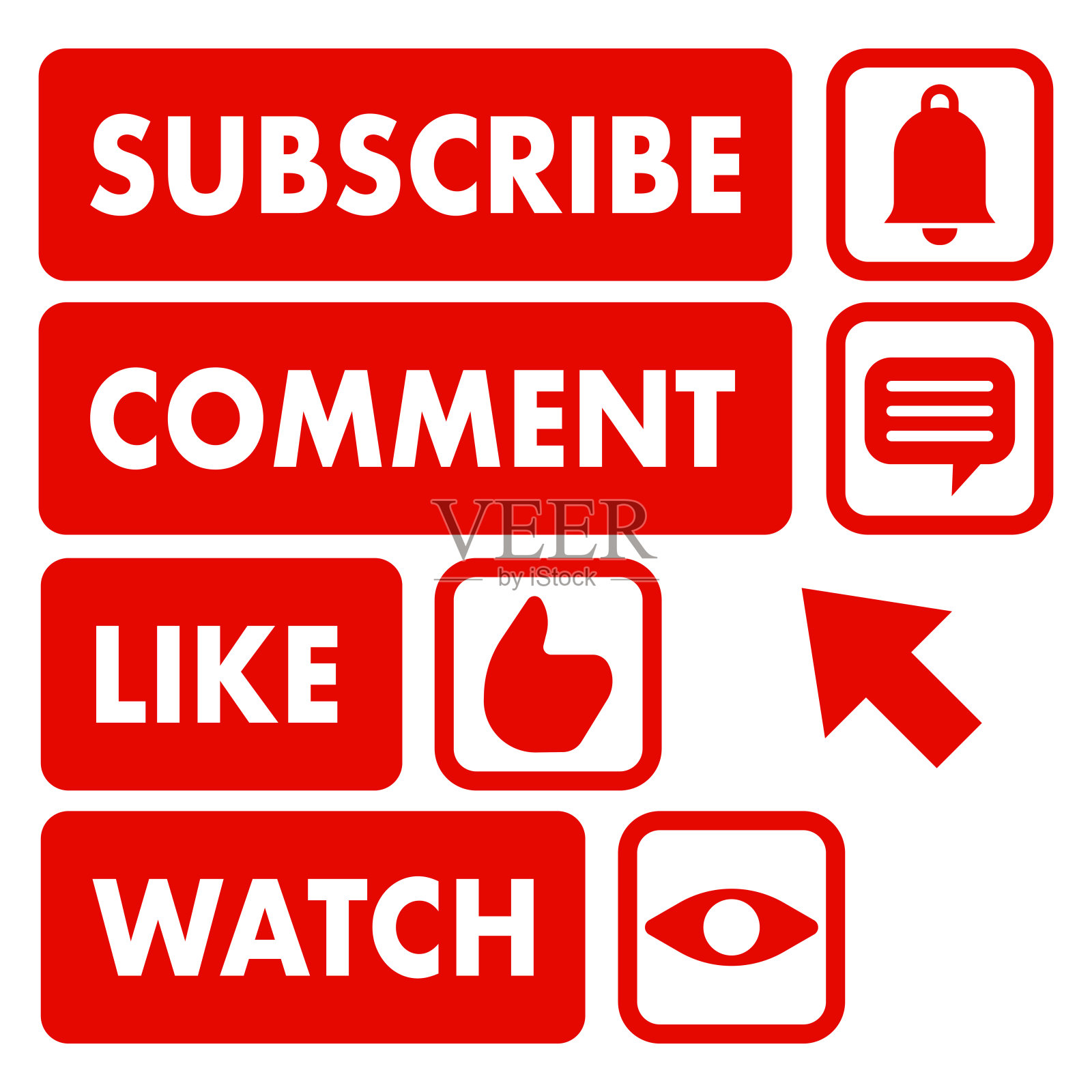 社交媒体按钮插画图片素材