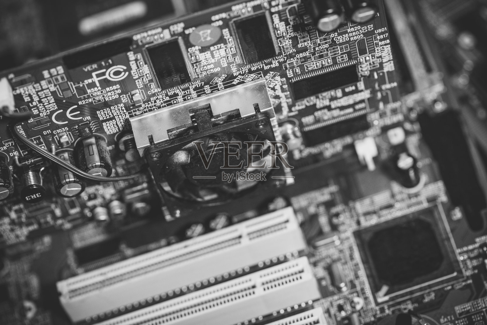 主板上计算机技术。关闭了。照片摄影图片