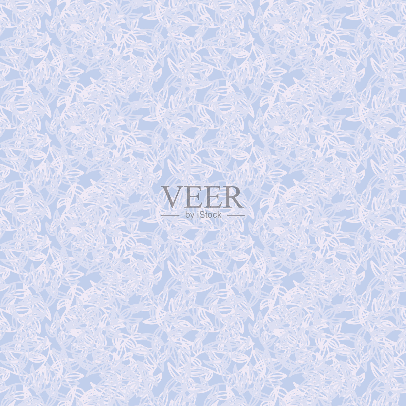 淡蓝色粉彩叶无缝矢量图案插画图片素材