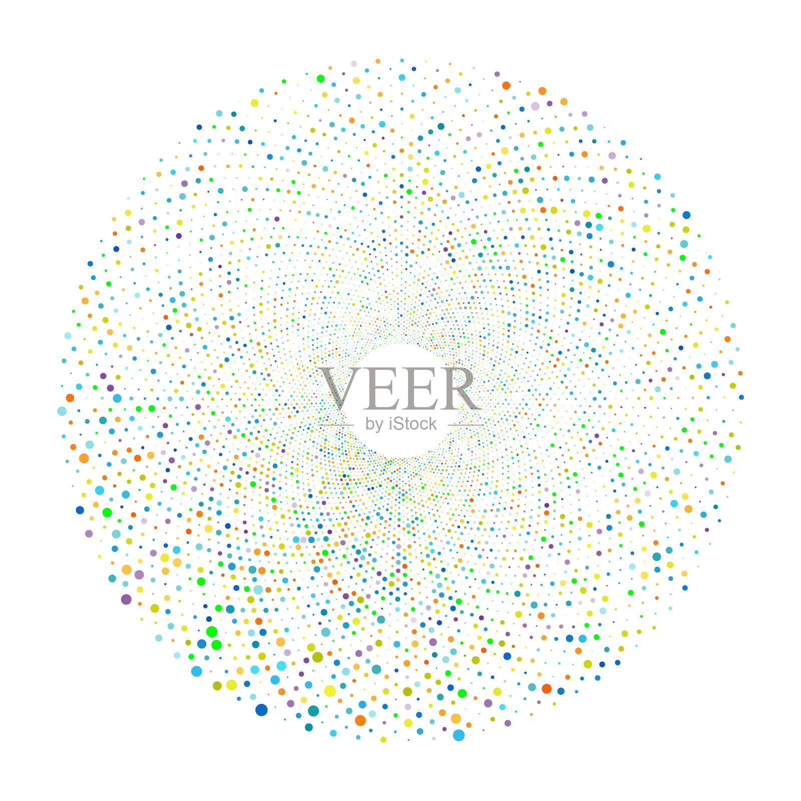 半色调圆点呈圆形。圆形标志或图标。矢量点阵作为设计元素插画图片素材