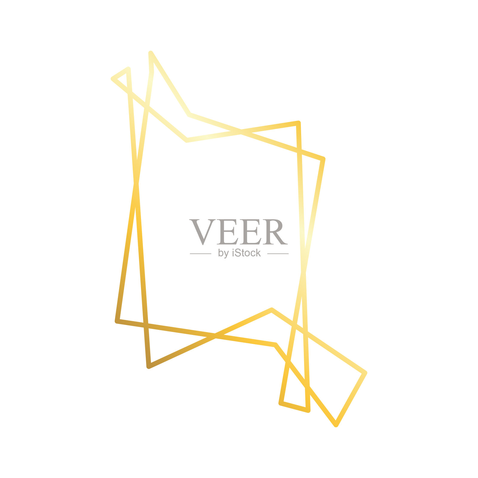 金色的线框。抽象的框架。矢量图像。插画图片素材