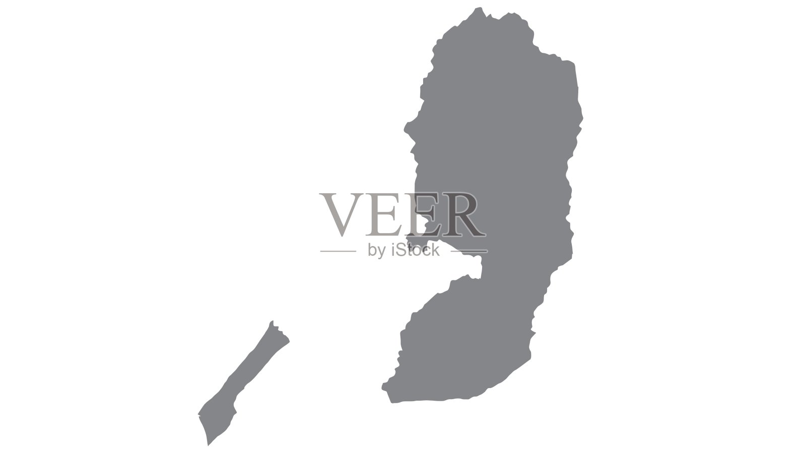 白色背景上灰色色调的巴勒斯坦地图，插图，纹理，巴勒斯坦符号，用于广告，促销，电视广告，广告，网页设计，杂志，报纸，报道插画图片素材