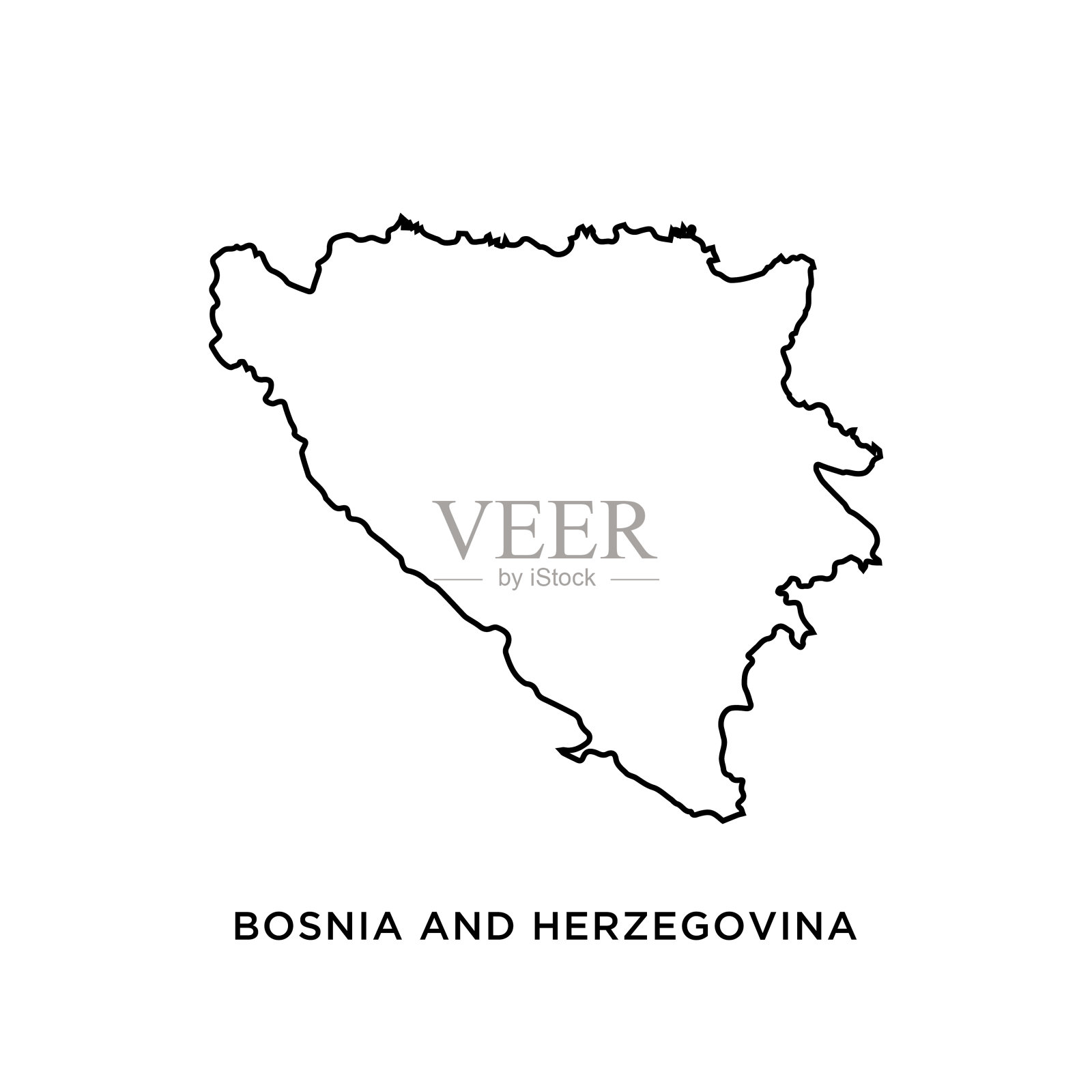 波斯尼亚和黑塞哥维那地图矢量设计模板插画图片素材