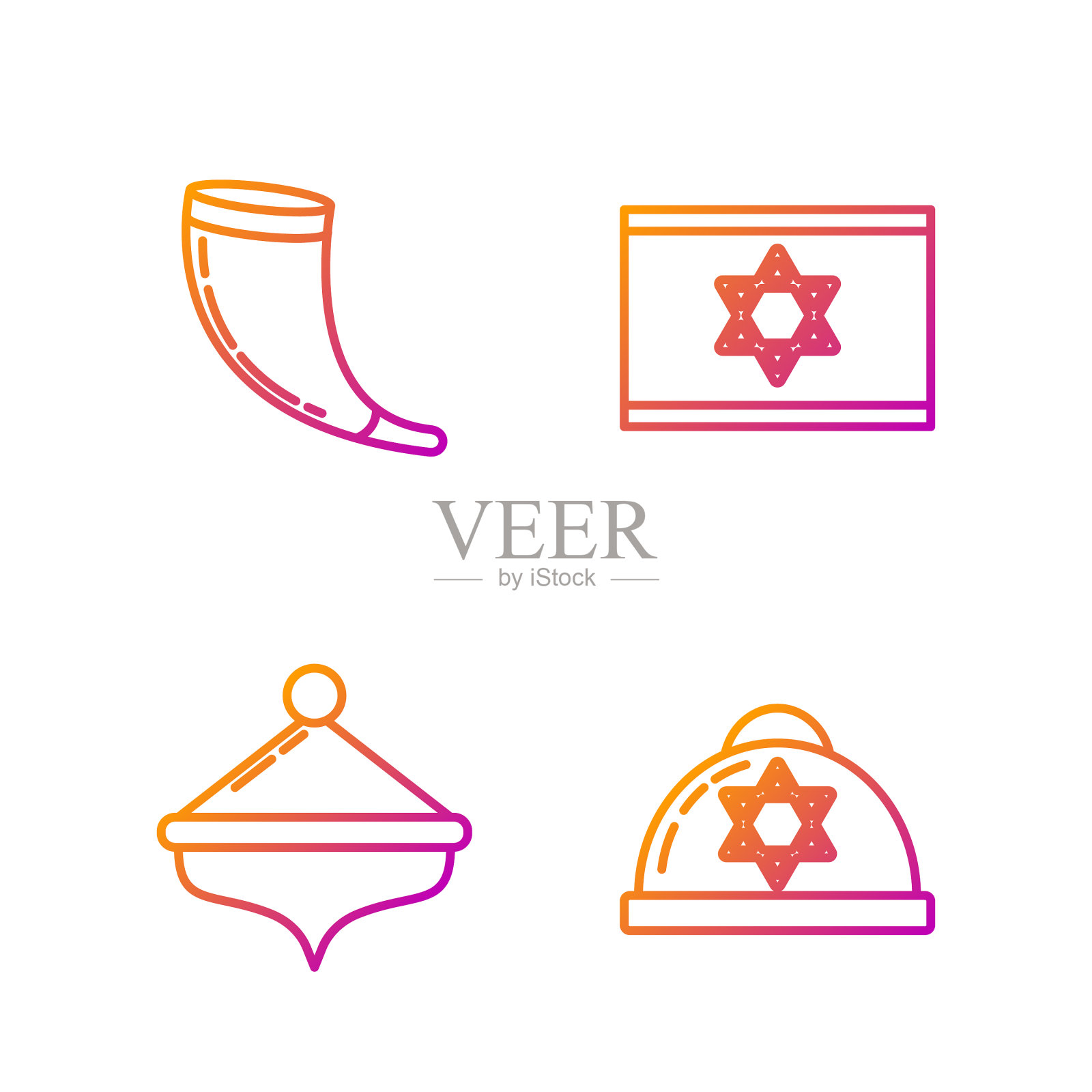 用星大卫来设定犹太犹太基帕插画图片素材