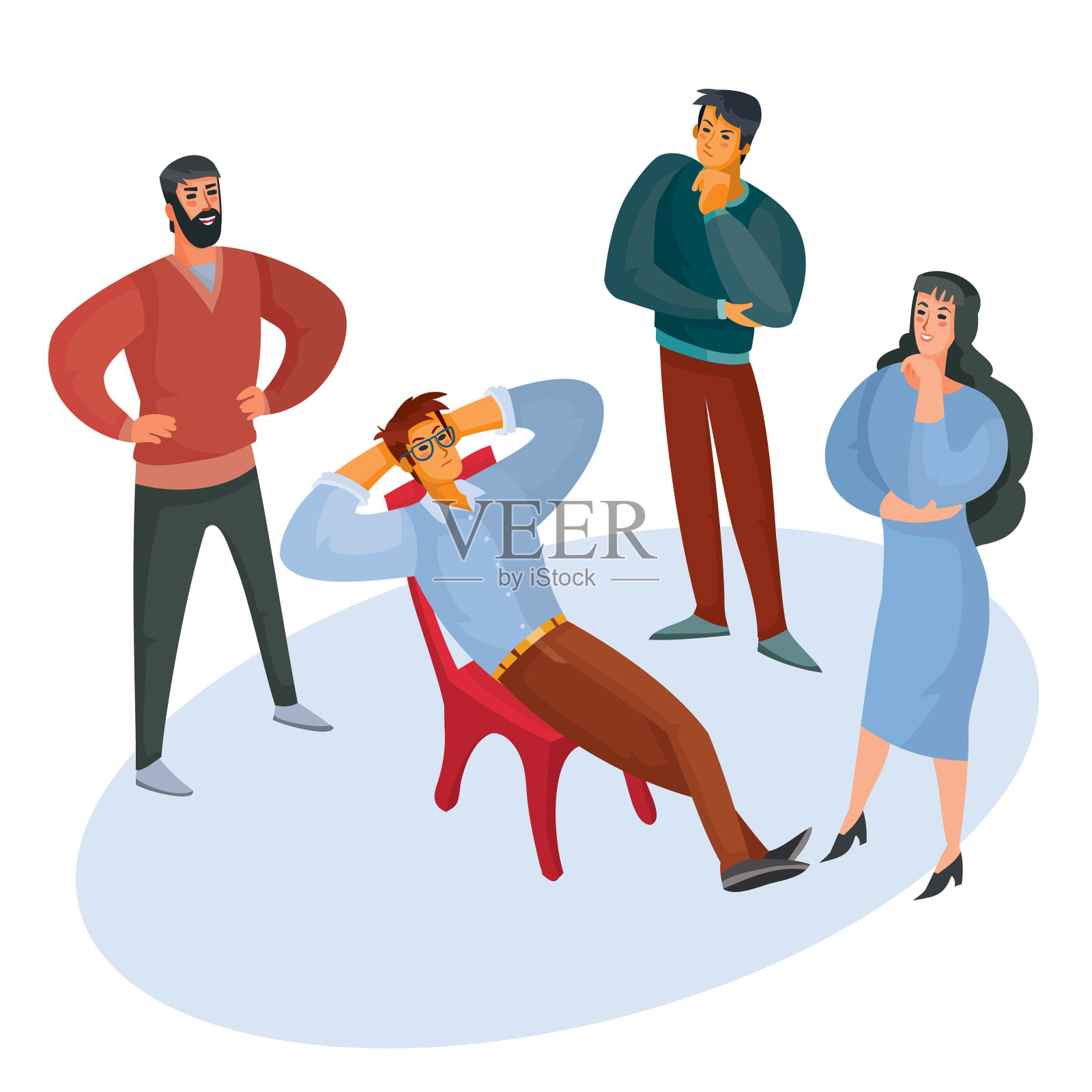 等距图，人，男人和女人，想出想法，角色，白色背景上的孤立物体，矢量图插画图片素材