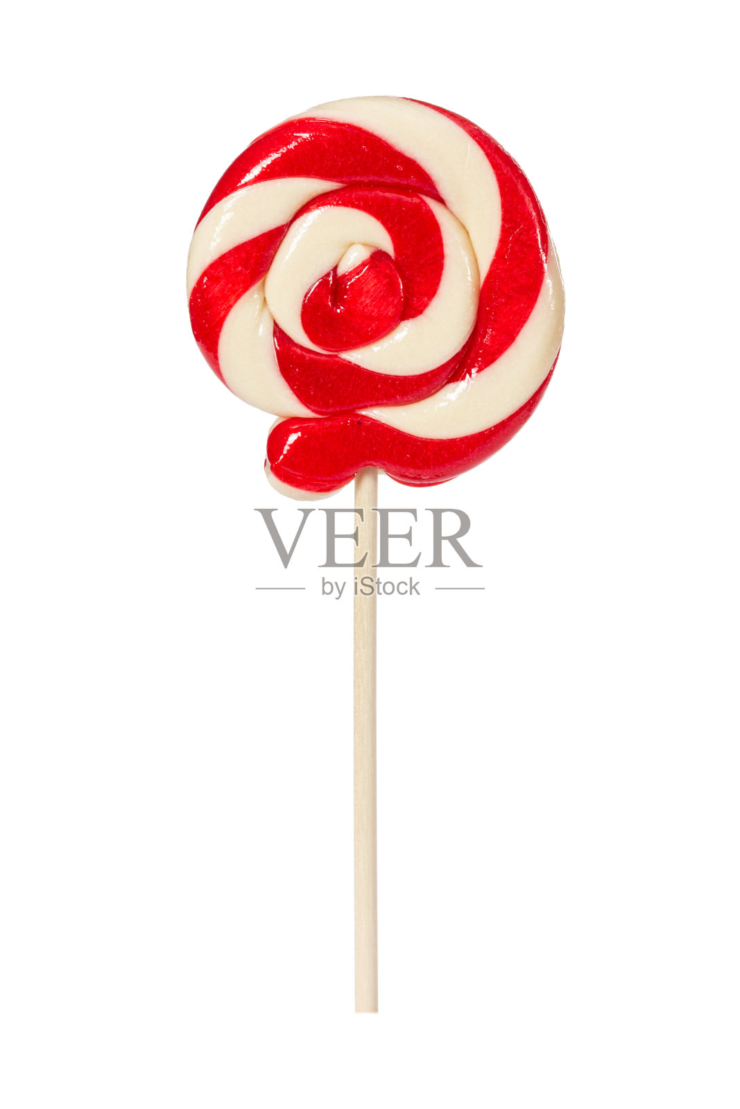 甜的红色棒棒糖孤立在白色上照片摄影图片