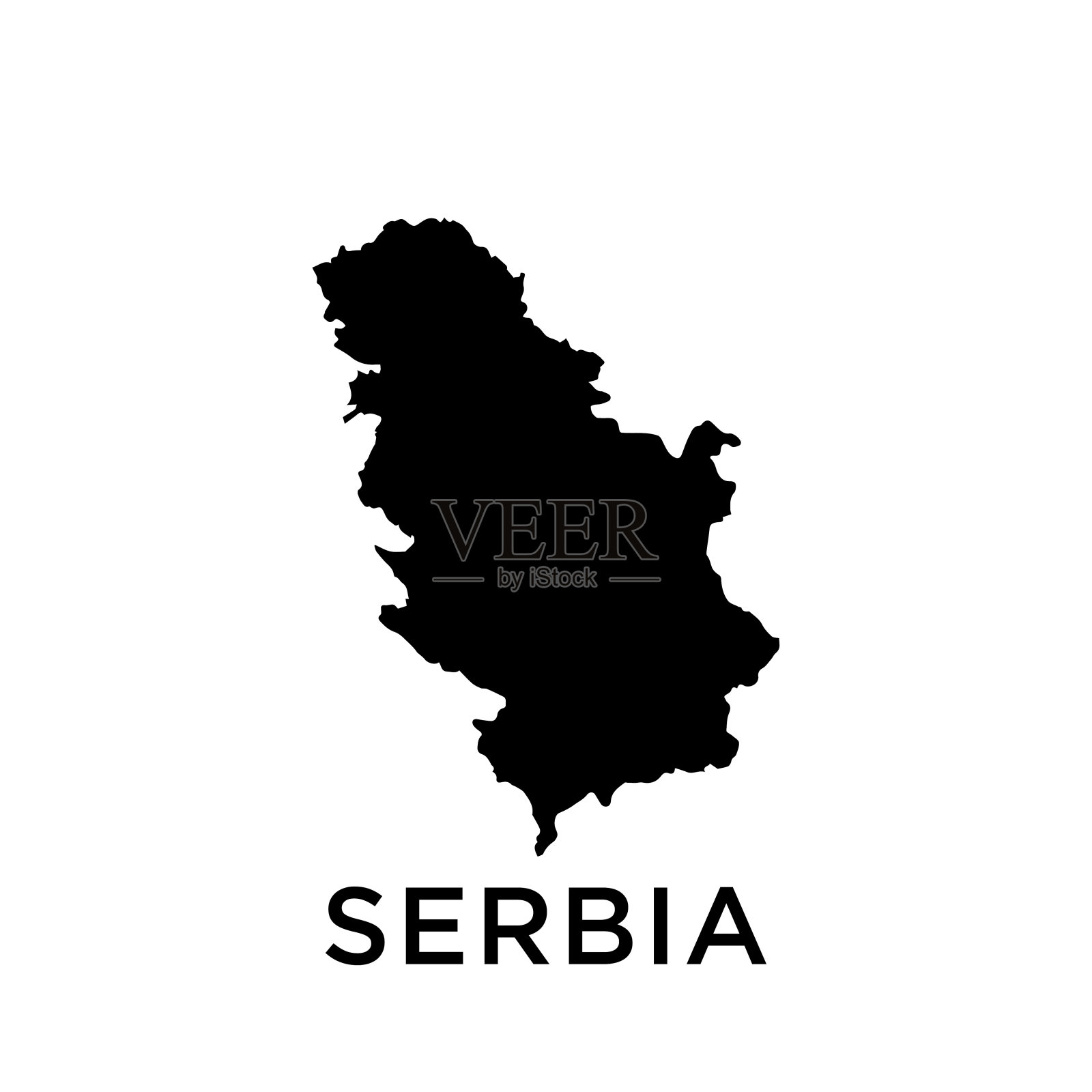 塞尔维亚地图矢量设计模板插画图片素材