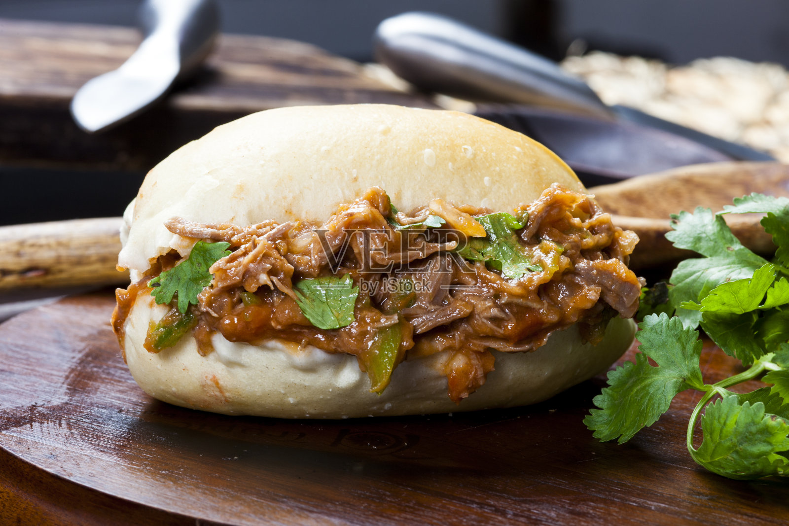 肉丝三明治照片摄影图片