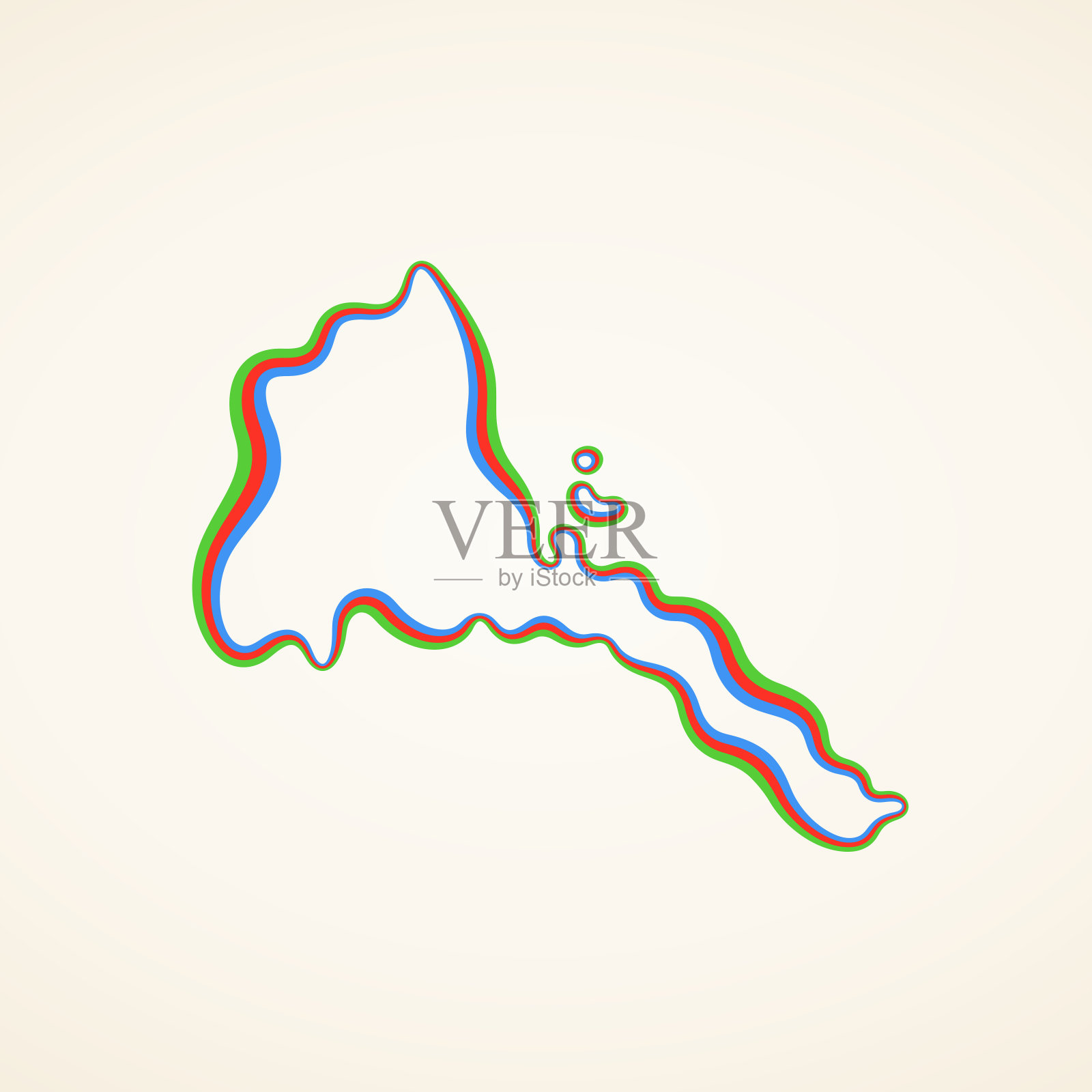 厄立特里亚-大纲地图插画图片素材