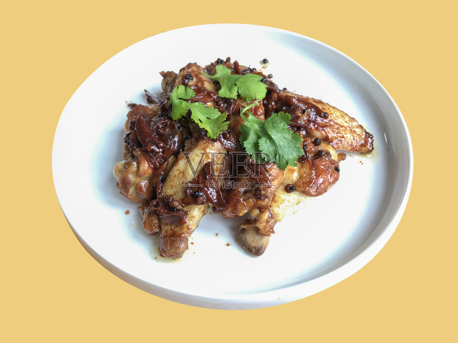 泰式姜蒜炸鸡翅照片摄影图片