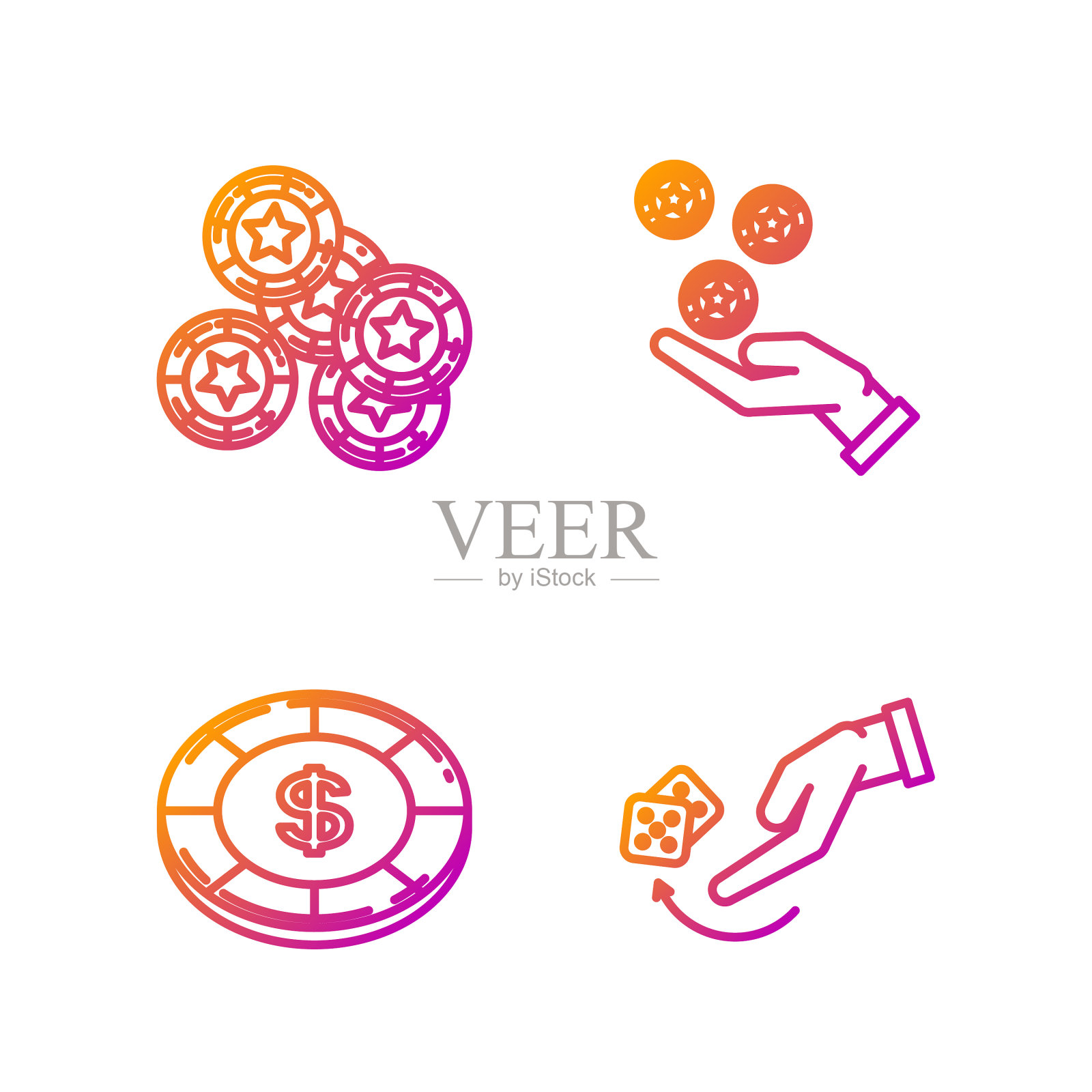 设线人手掷骰子赌博游戏图标素材