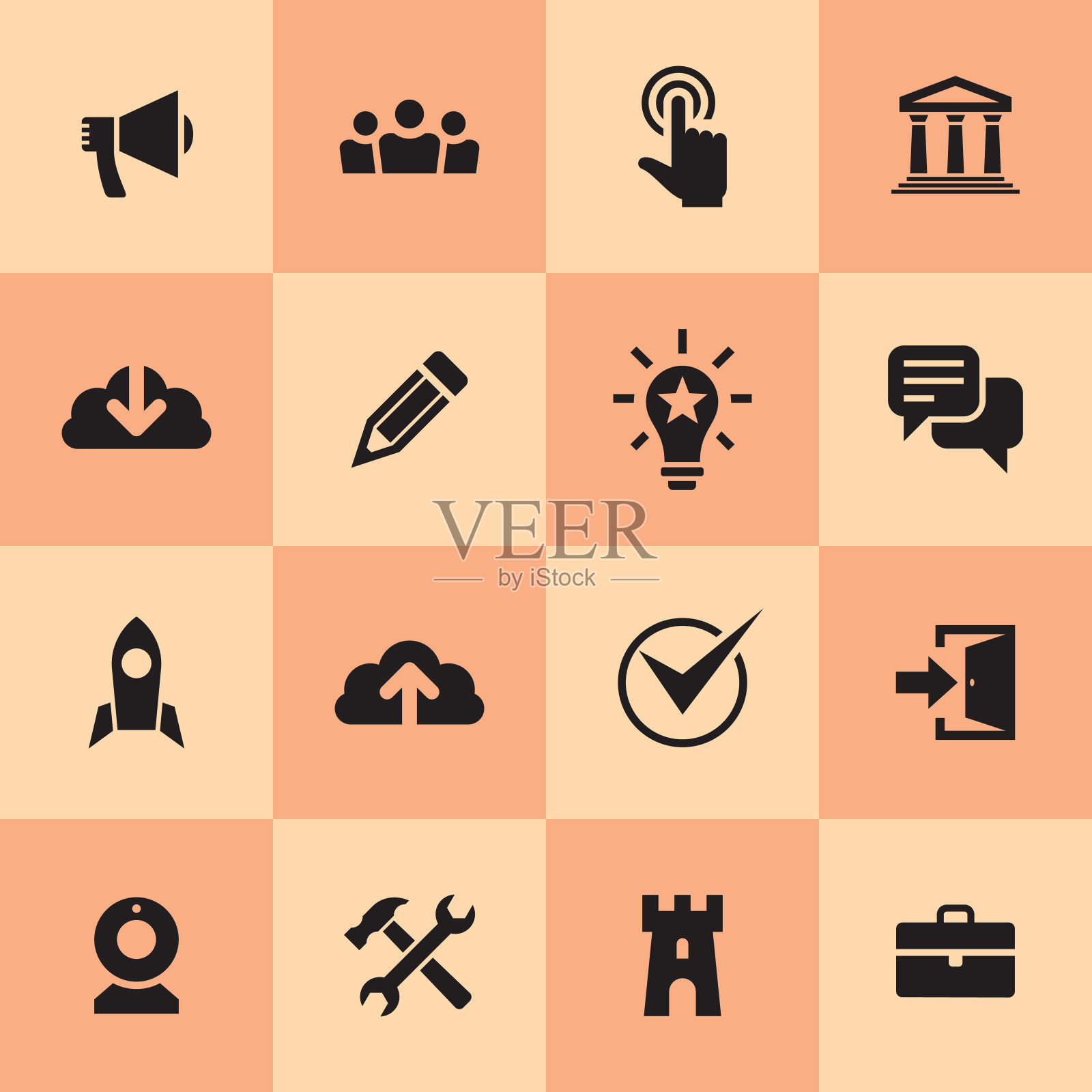 业务图标集。信息概念的迹象。Web和移动应用程序符号。矢量插图。图标素材