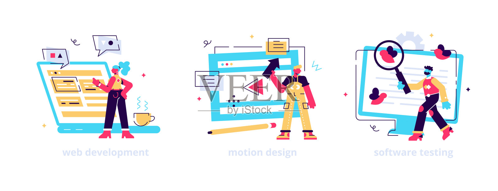 网站编程和编码插画图片素材