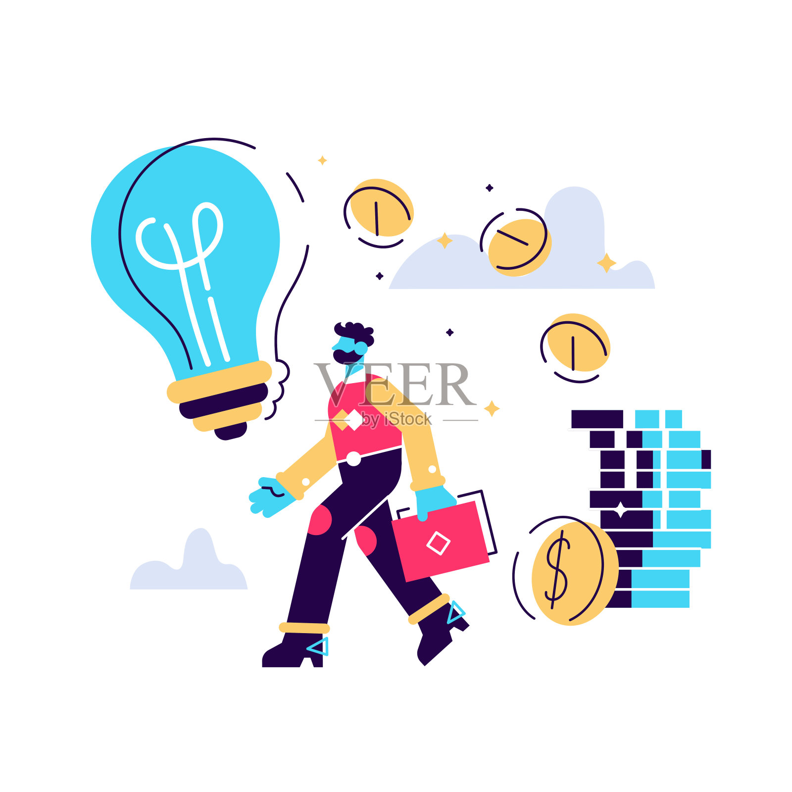 资本投资,赞助。插画图片素材