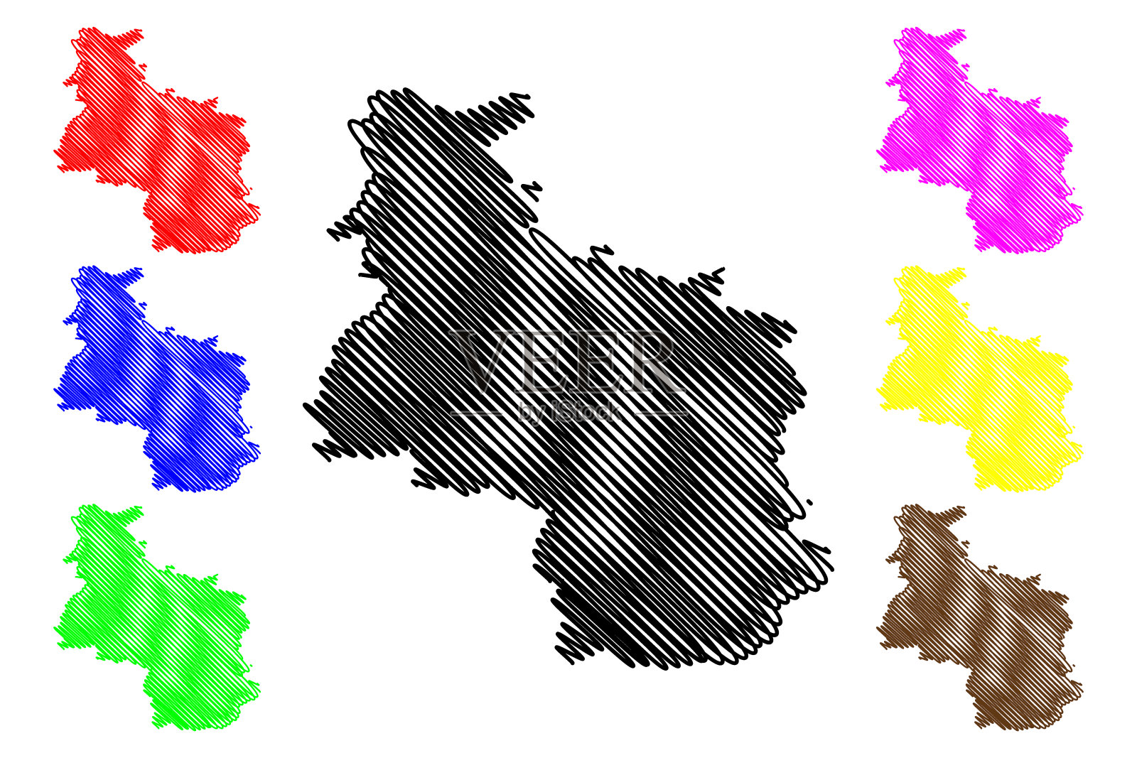 Veliko Tarnovo省地图插画图片素材