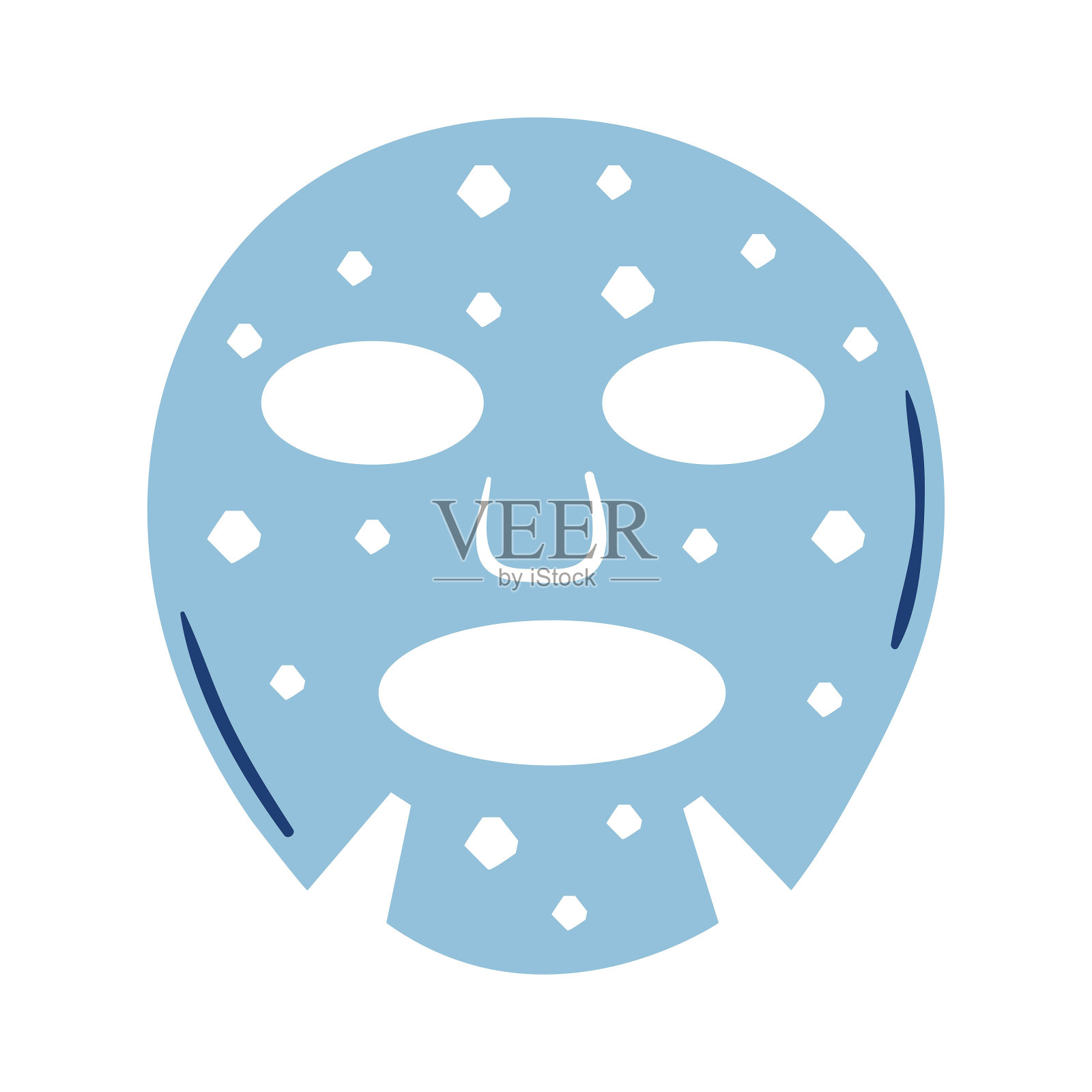 可爱蓝面膜插画图片素材