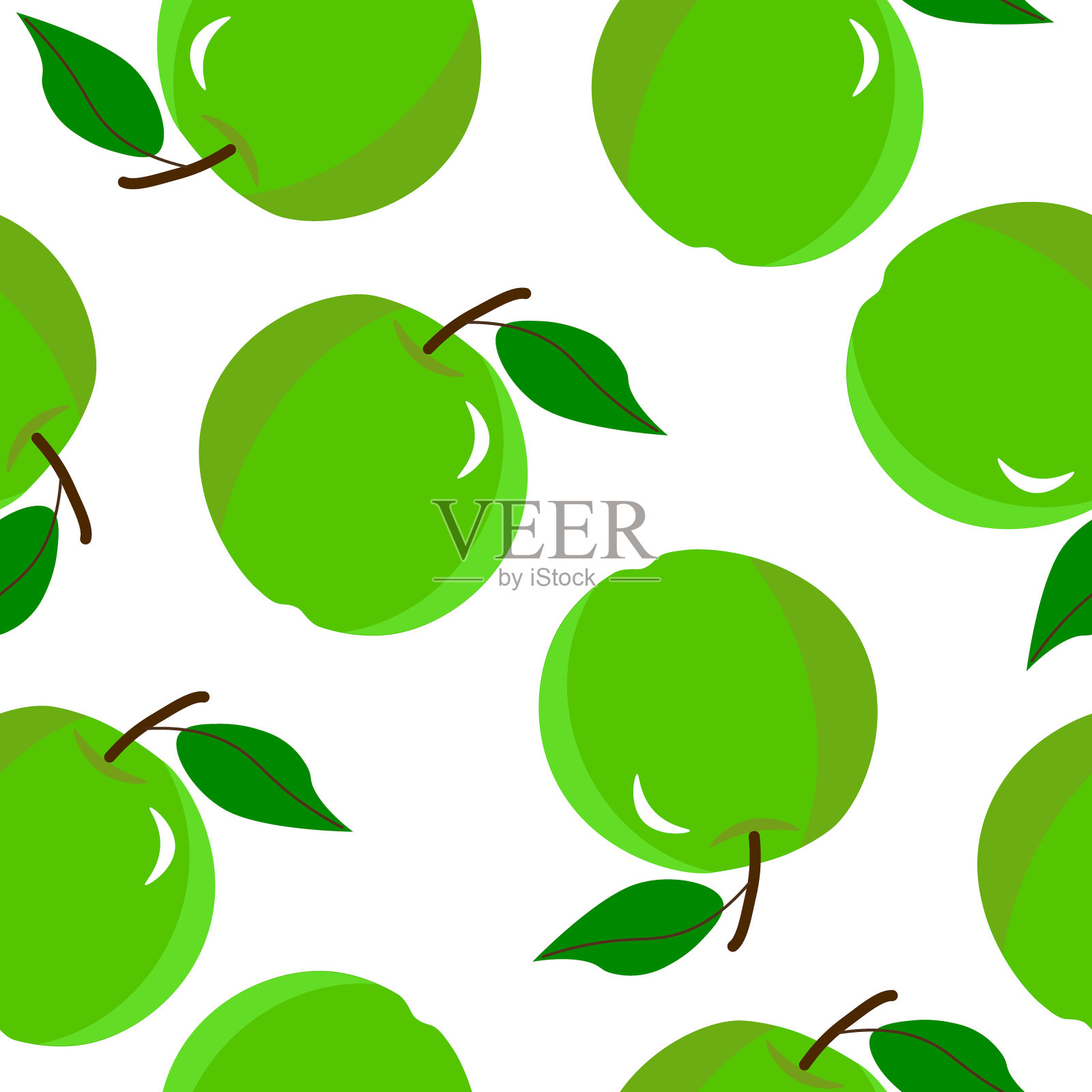 图案与苹果在白色的背景。向量概念艺术。插画图片素材