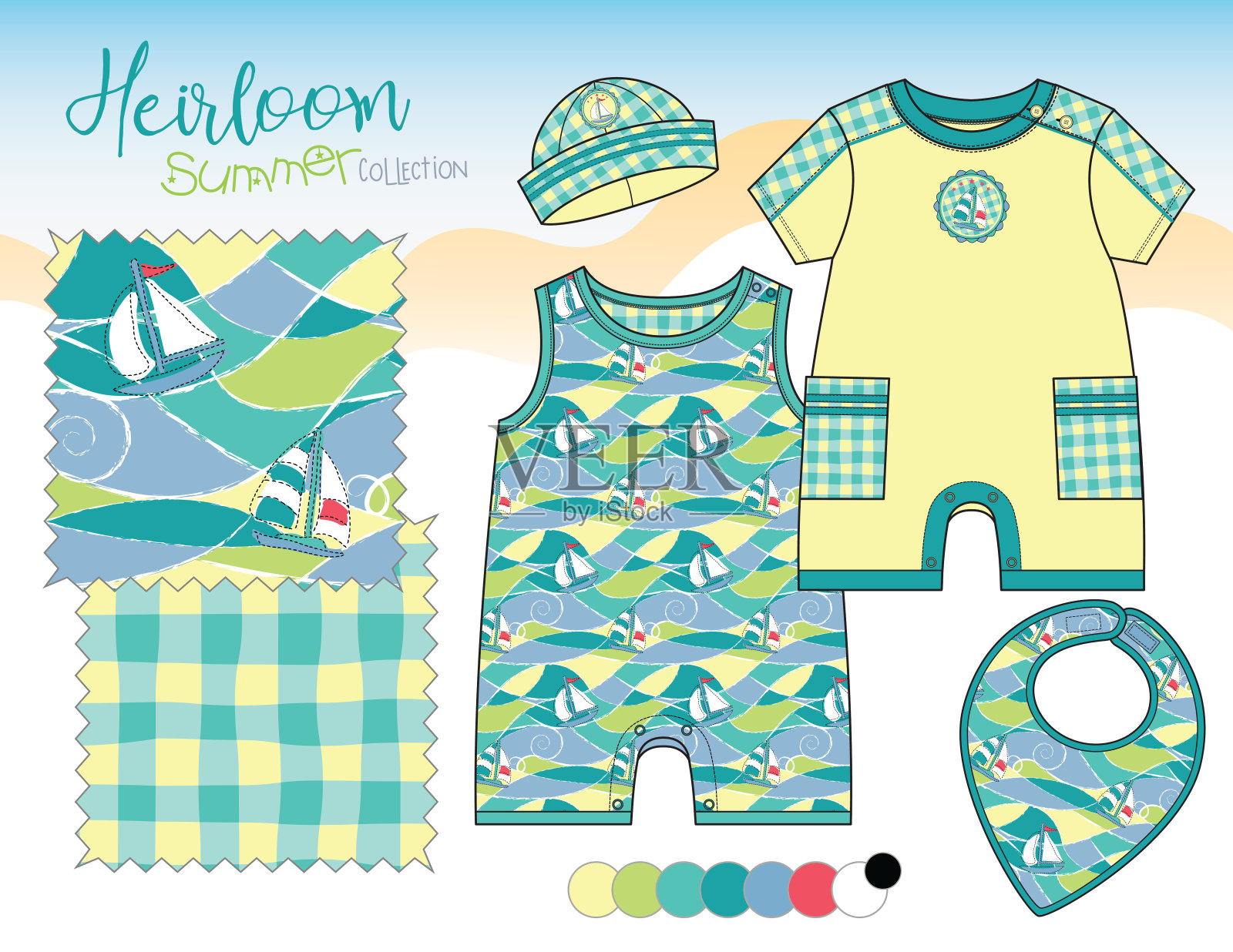 可爱的卡通方块插画图片素材