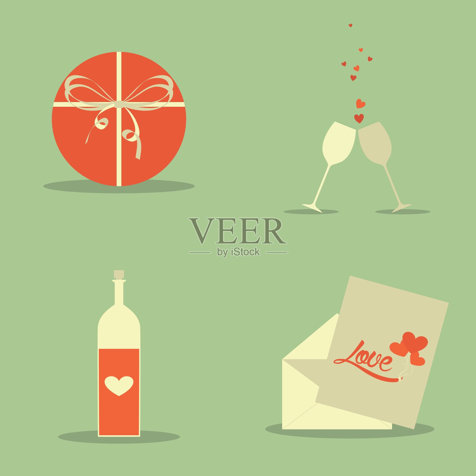 爱的对象插画图片素材