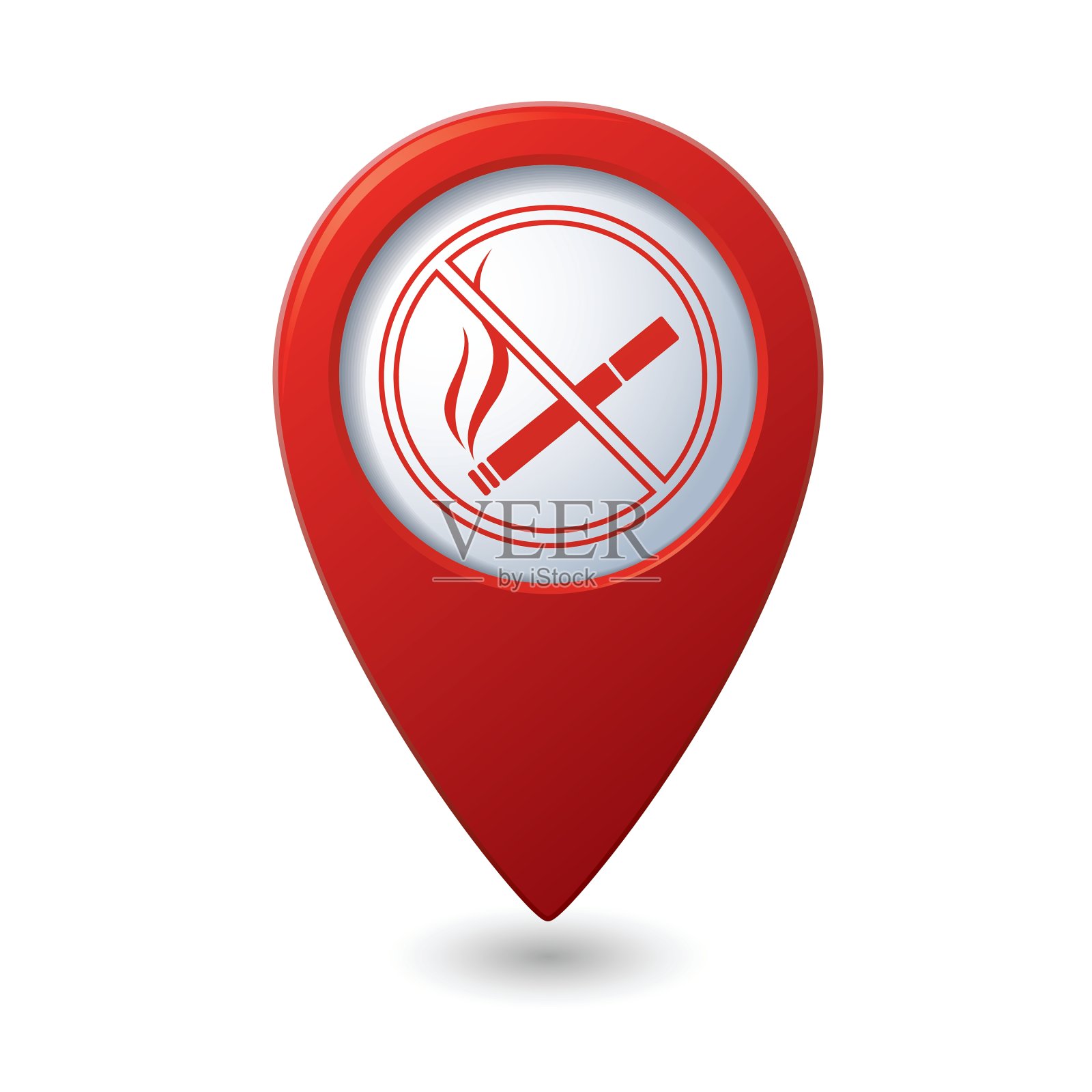 红色指针禁止吸烟设计元素图片