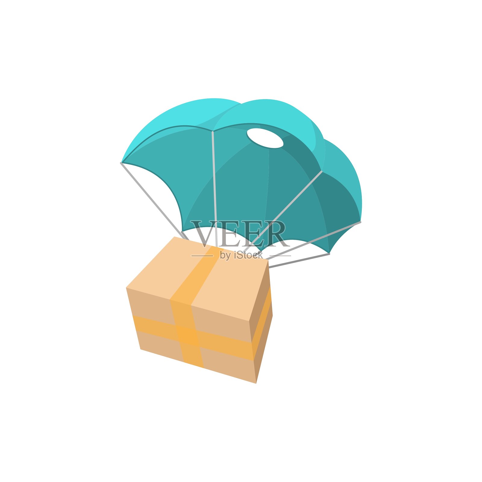 包装与降落伞卡通图标设计元素图片