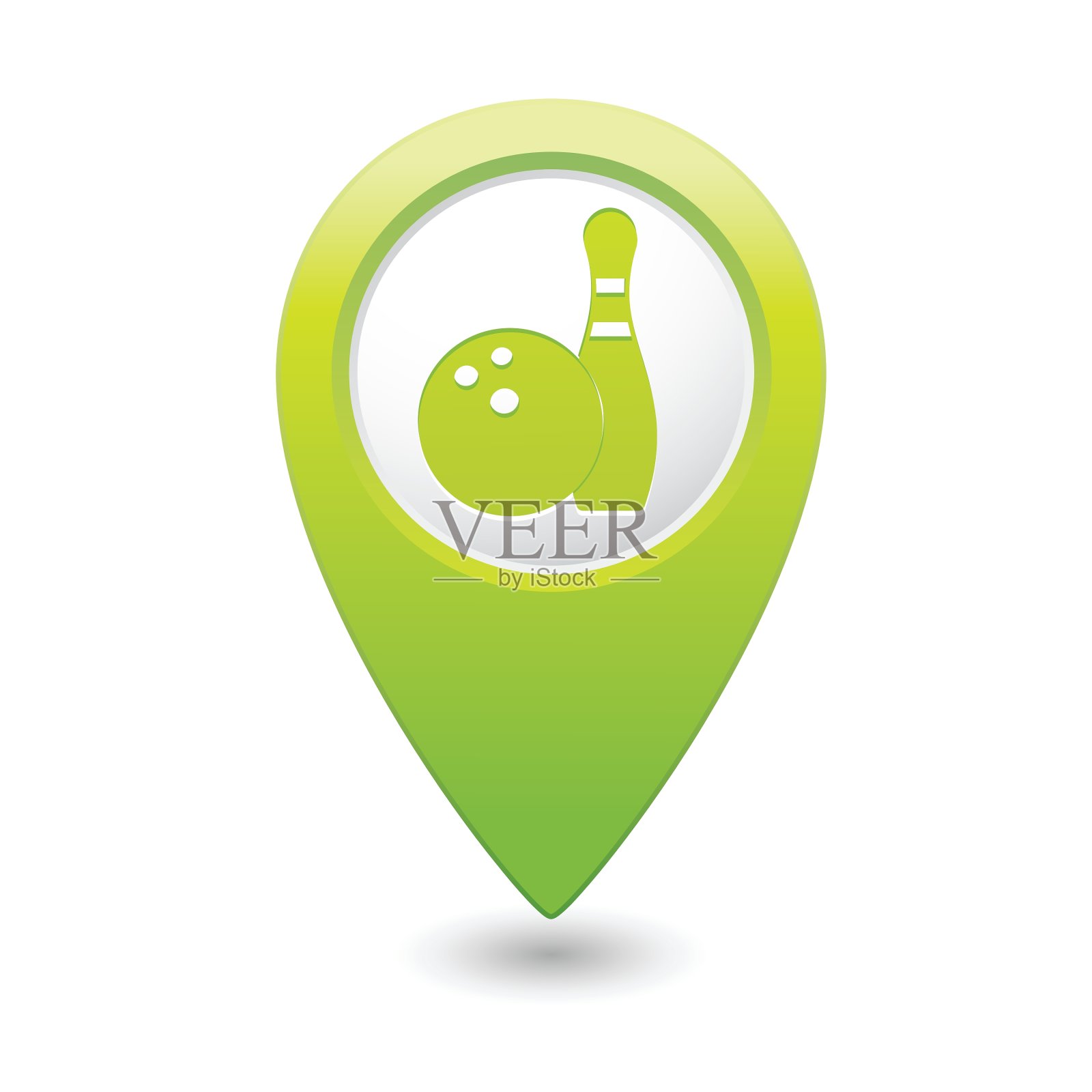 保龄球图标绿色指针设计元素图片