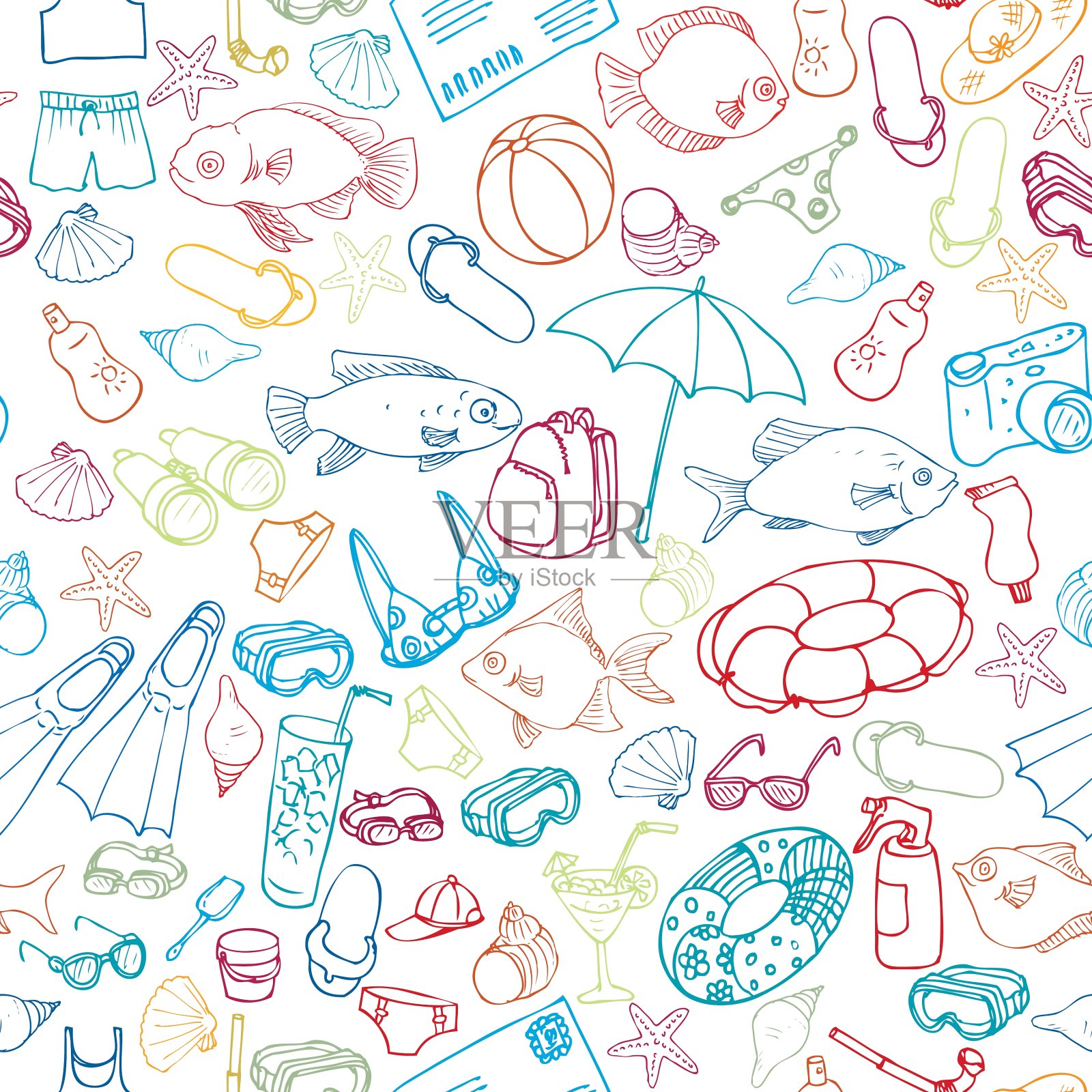 seaseamless模式插画图片素材