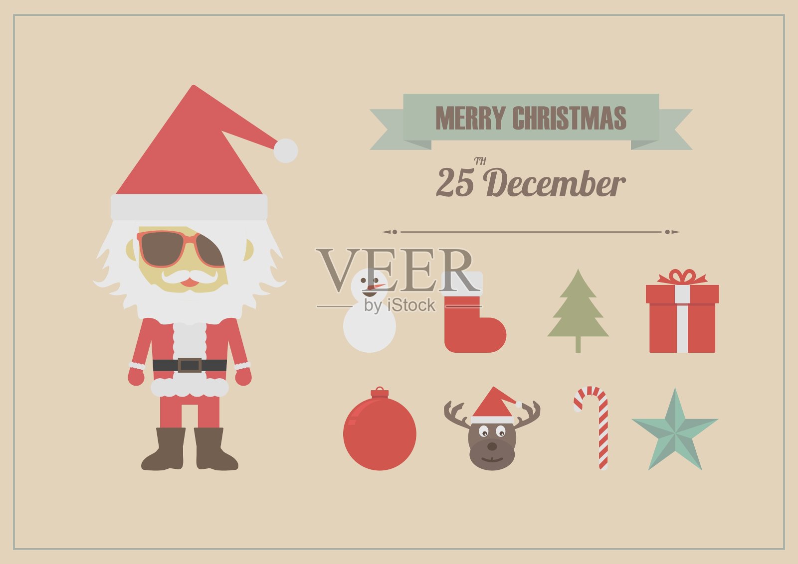 150年圣诞hipster2插画图片素材