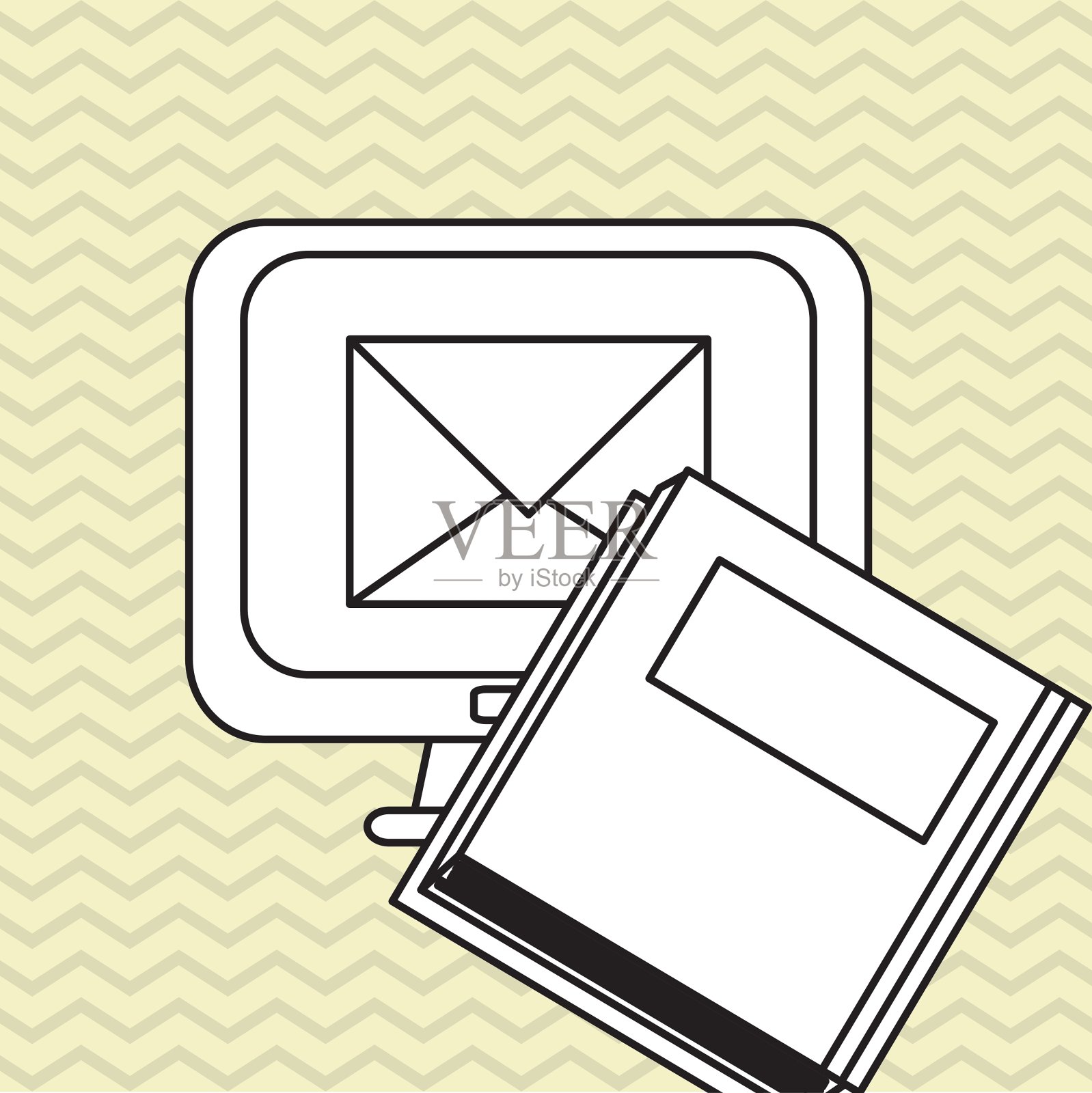 科技设计电脑图标丰富多彩插画图片素材