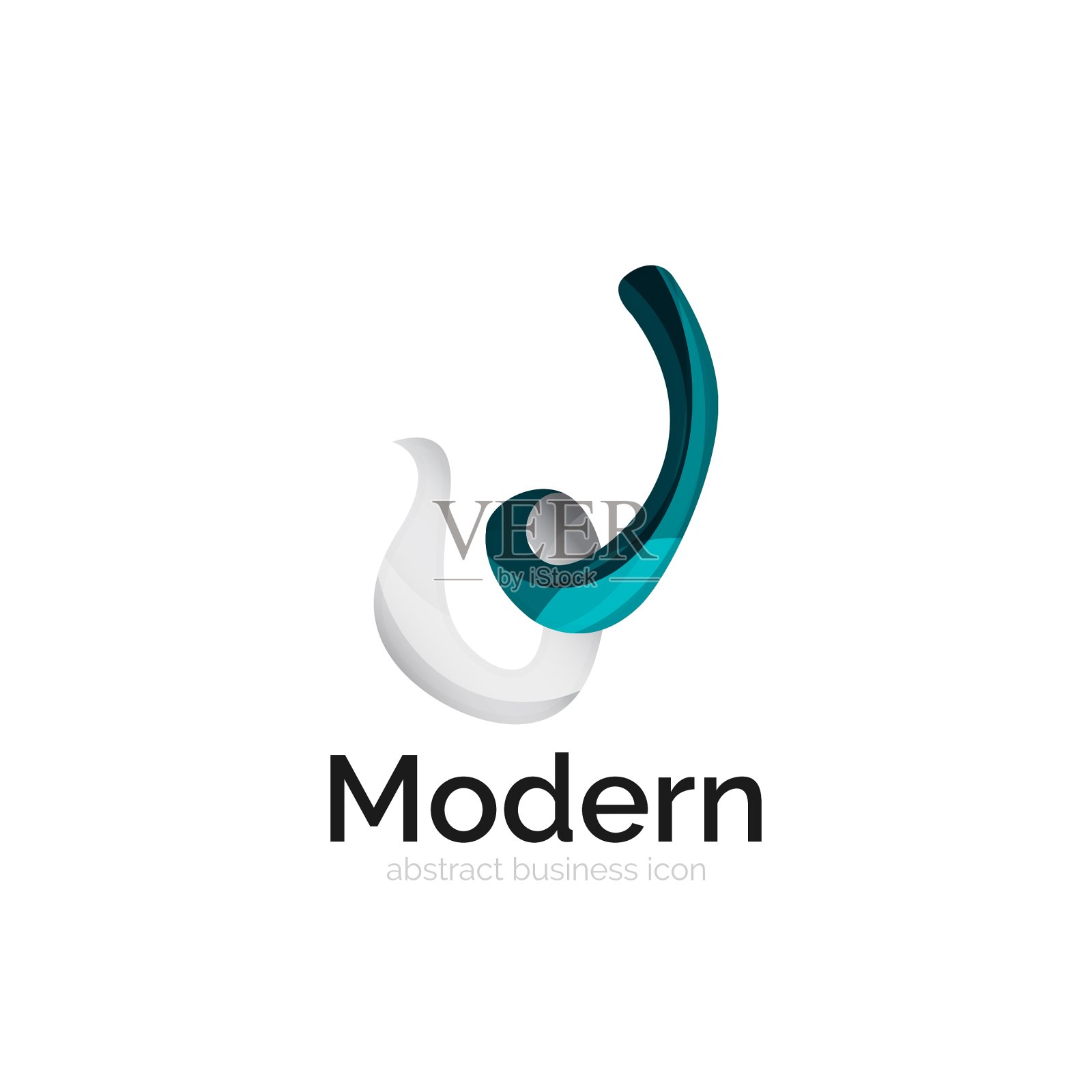 波浪丝带标志抽象形状插画图片素材