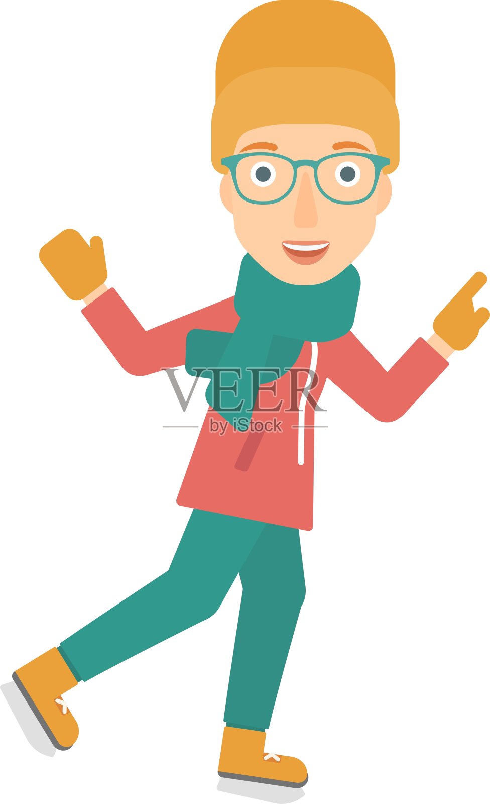 女人滑冰设计元素图片