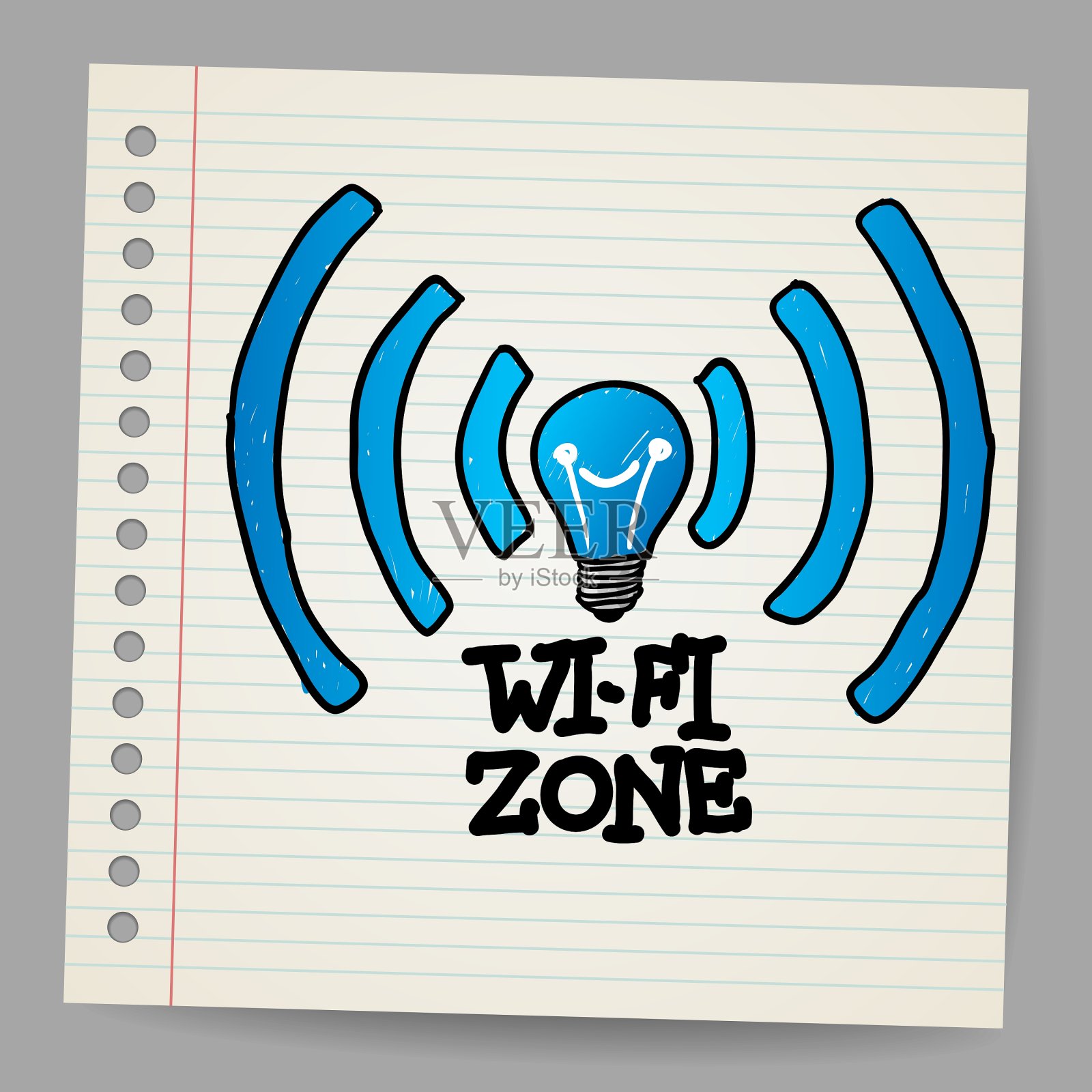 涂鸦的无线图标插画图片素材