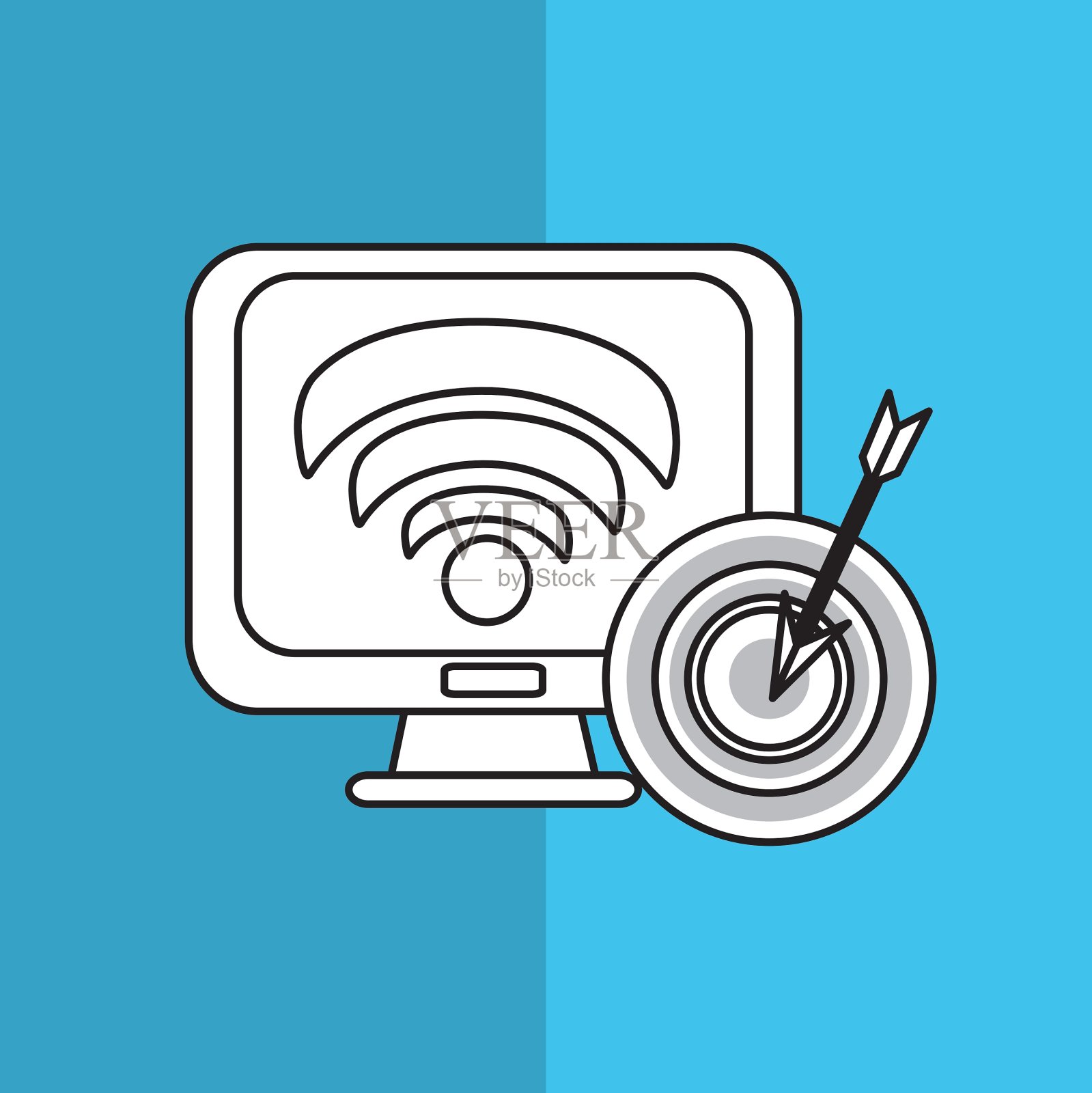 科技设计电脑图标丰富多彩插画图片素材