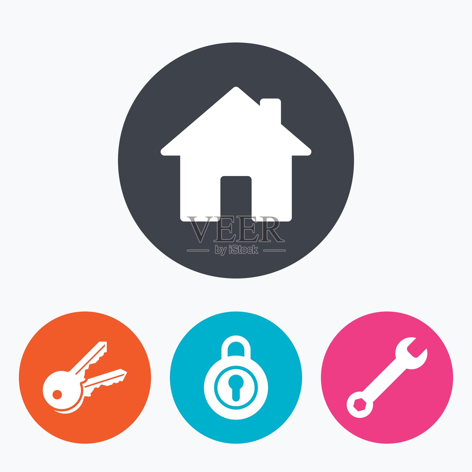 Home键图标扳手服务工具图标图标素材