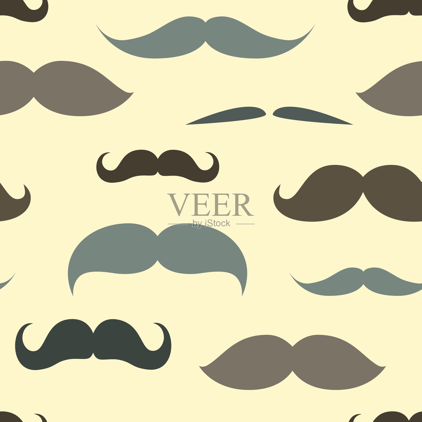 时髦的小胡子图案插画图片素材