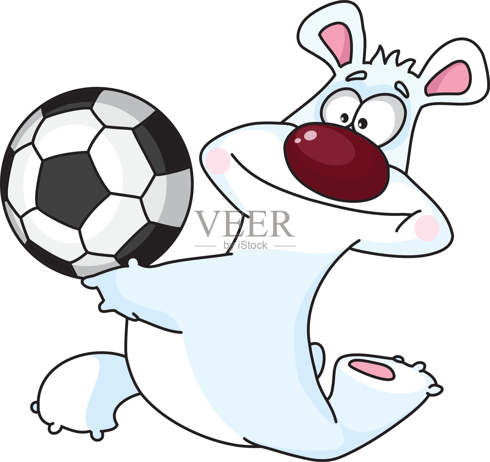 北极熊和球插画图片素材