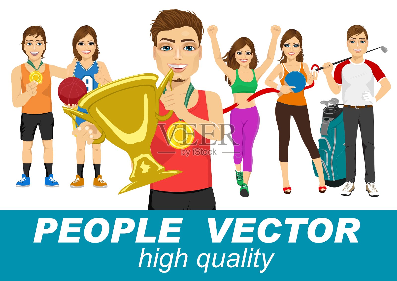 有各种运动性格的人设计模板素材