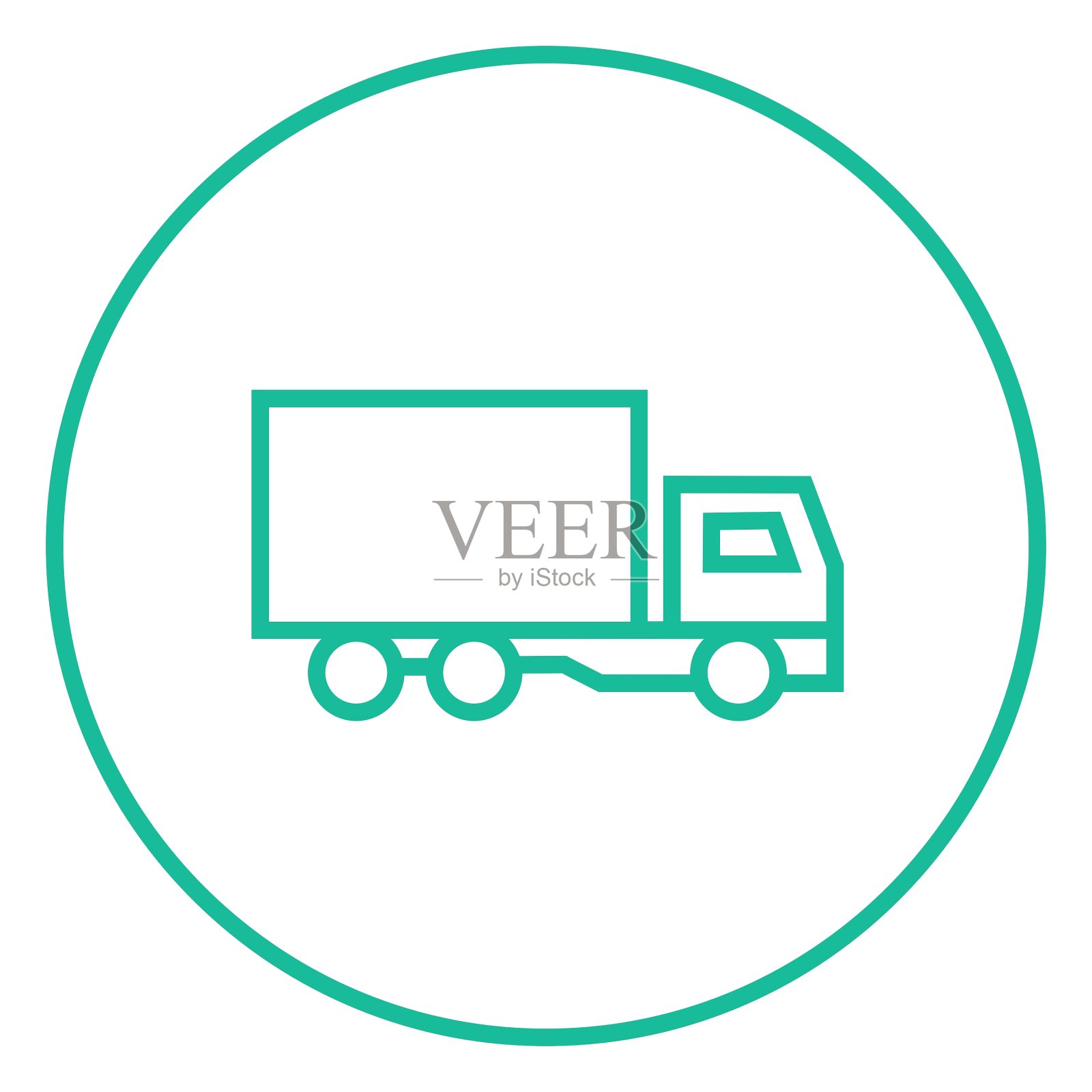 送货卡车线路图标图标素材