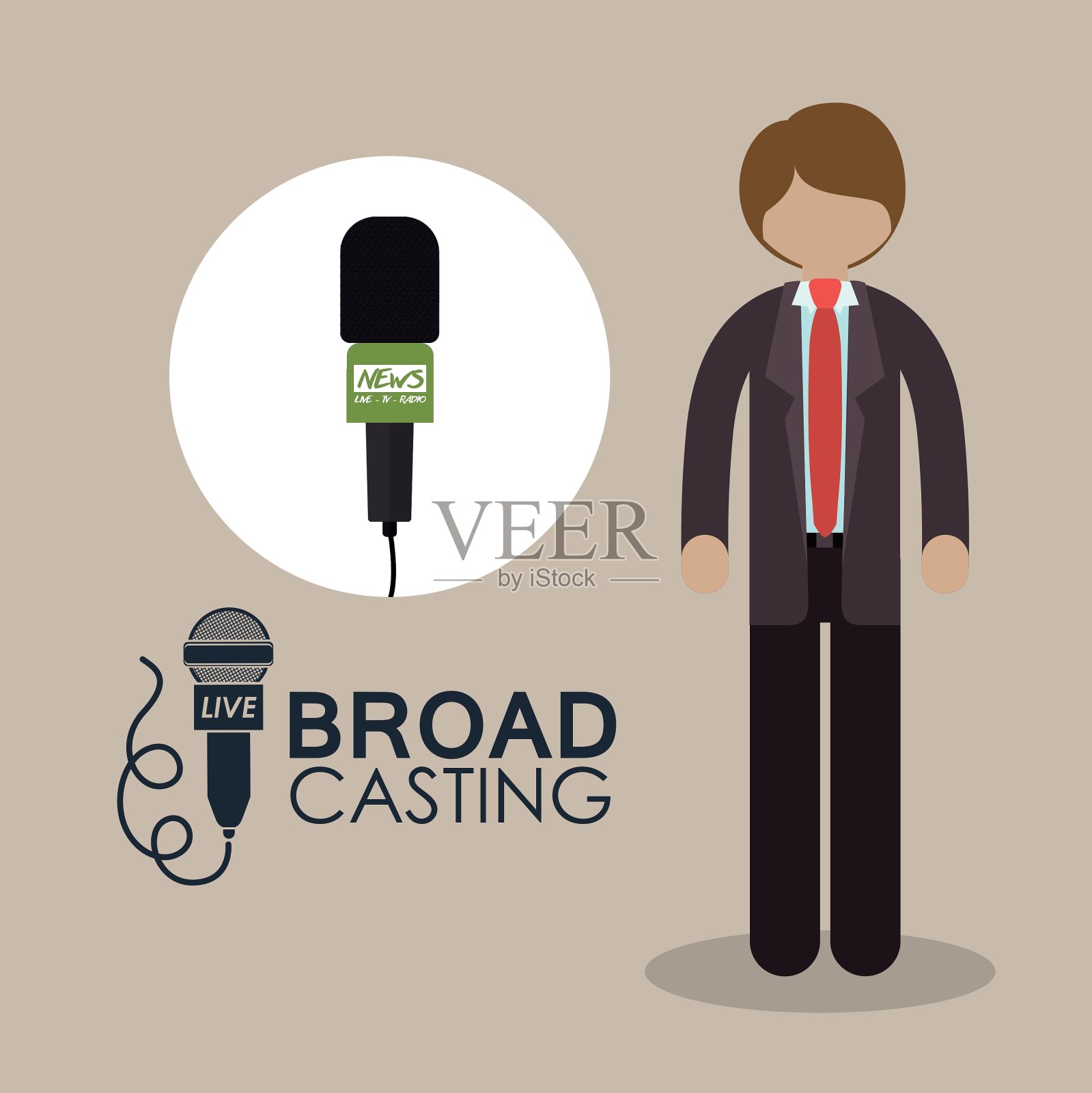 广播概念设计插画图片素材