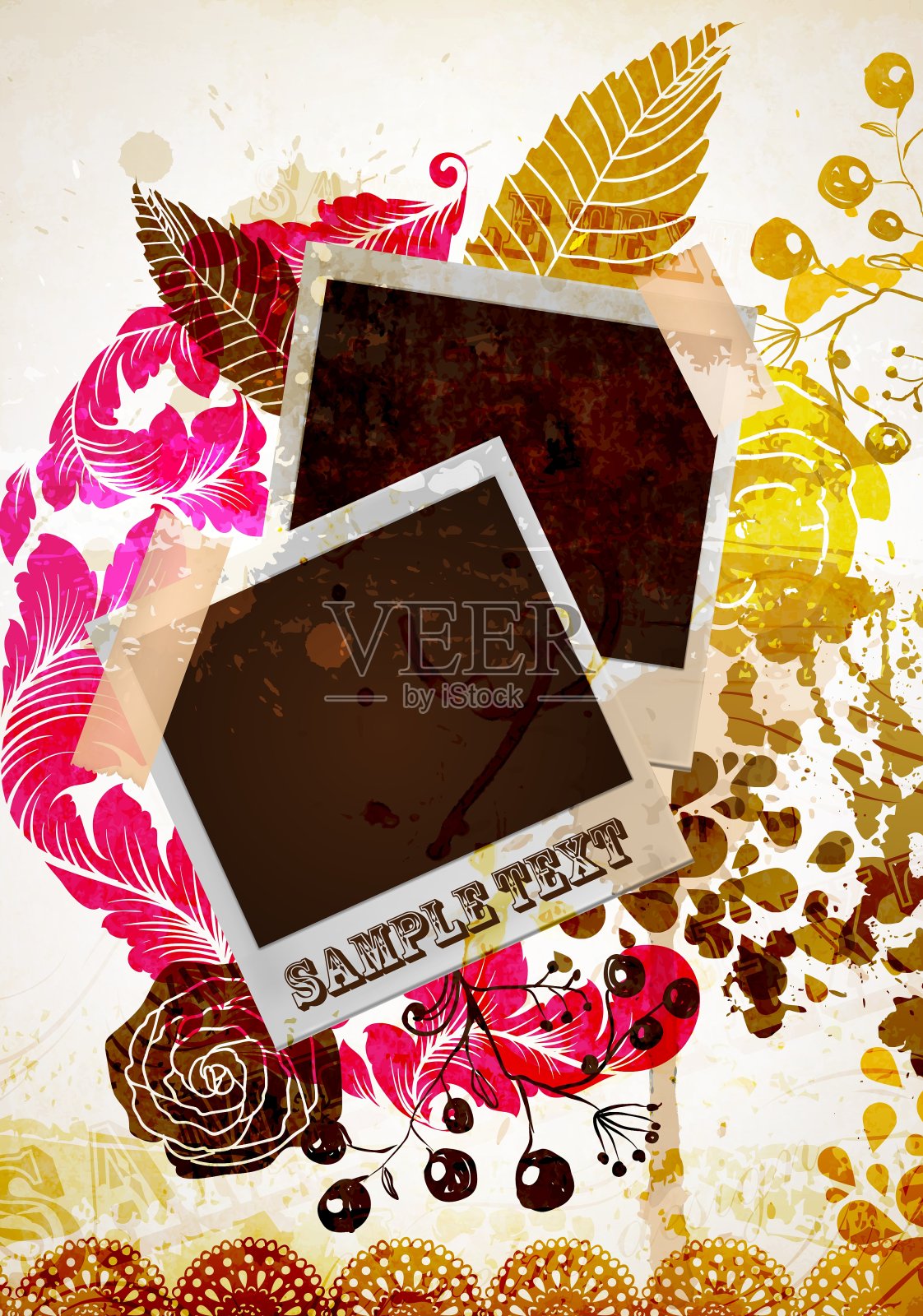 宝丽来的背景插画图片素材