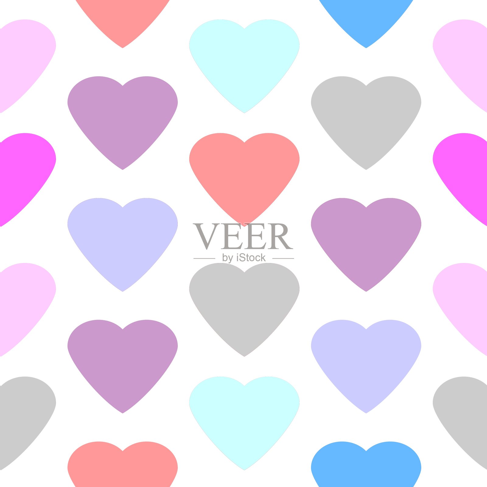 爱心无缝模式插画图片素材