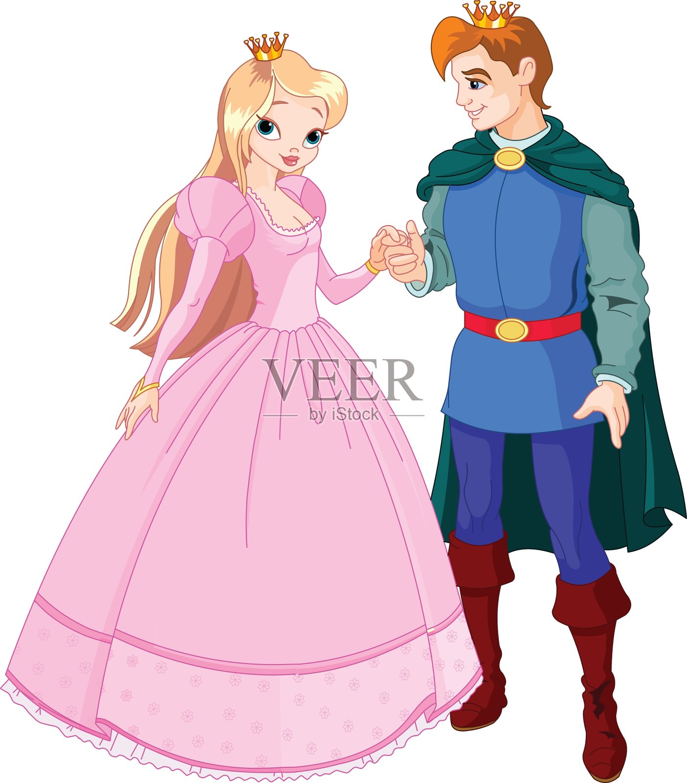 王子和公主插画图片素材