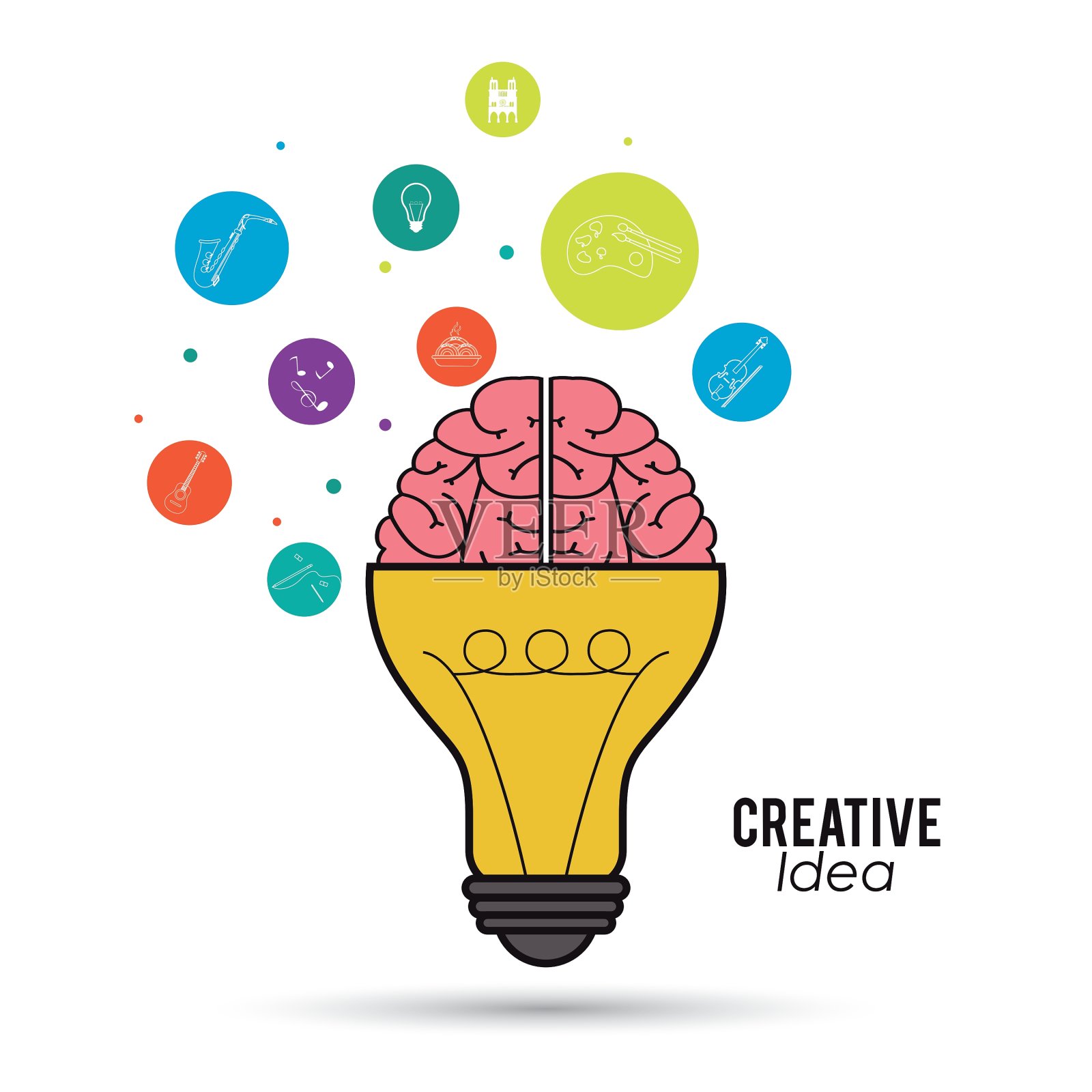 创意思维和创意图标设计插画图片素材