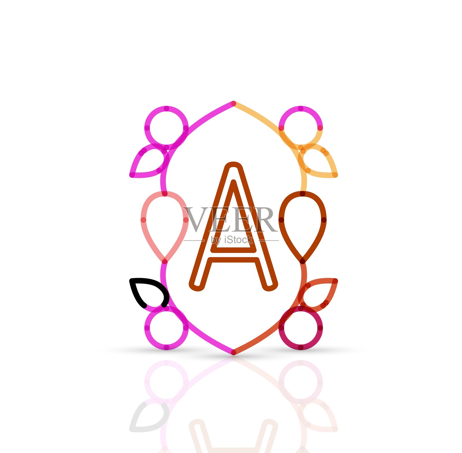 抽象的几何线性时髦的花卉图标图标素材