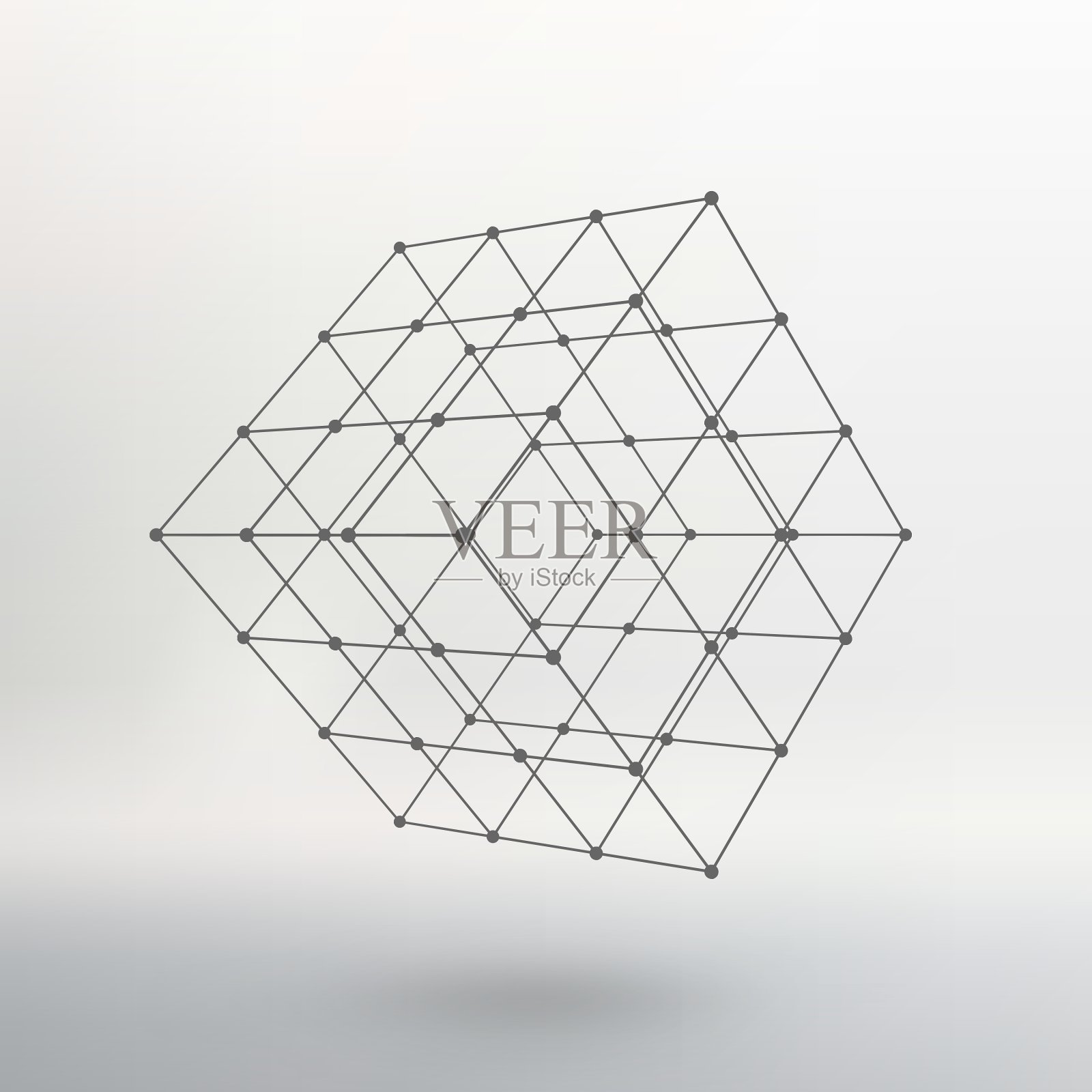 直线的立方体和点的立方体直线的立方体插画图片素材