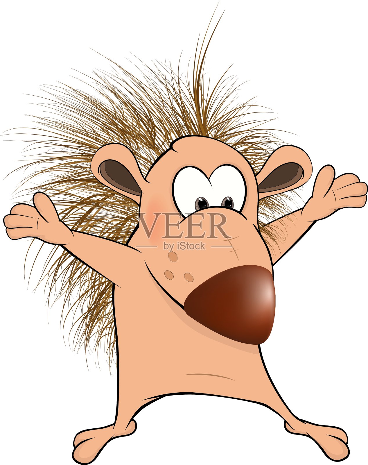 小刺猬卡通设计元素图片