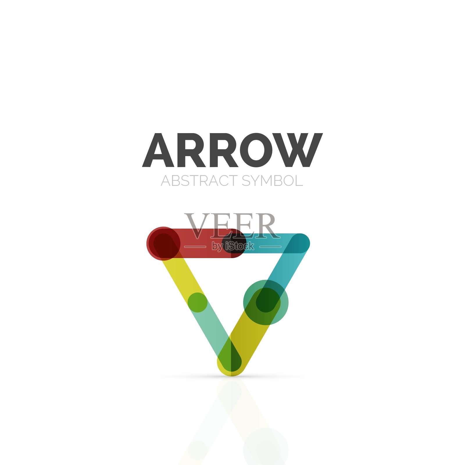 线性箭头抽象标志连接多色插画图片素材