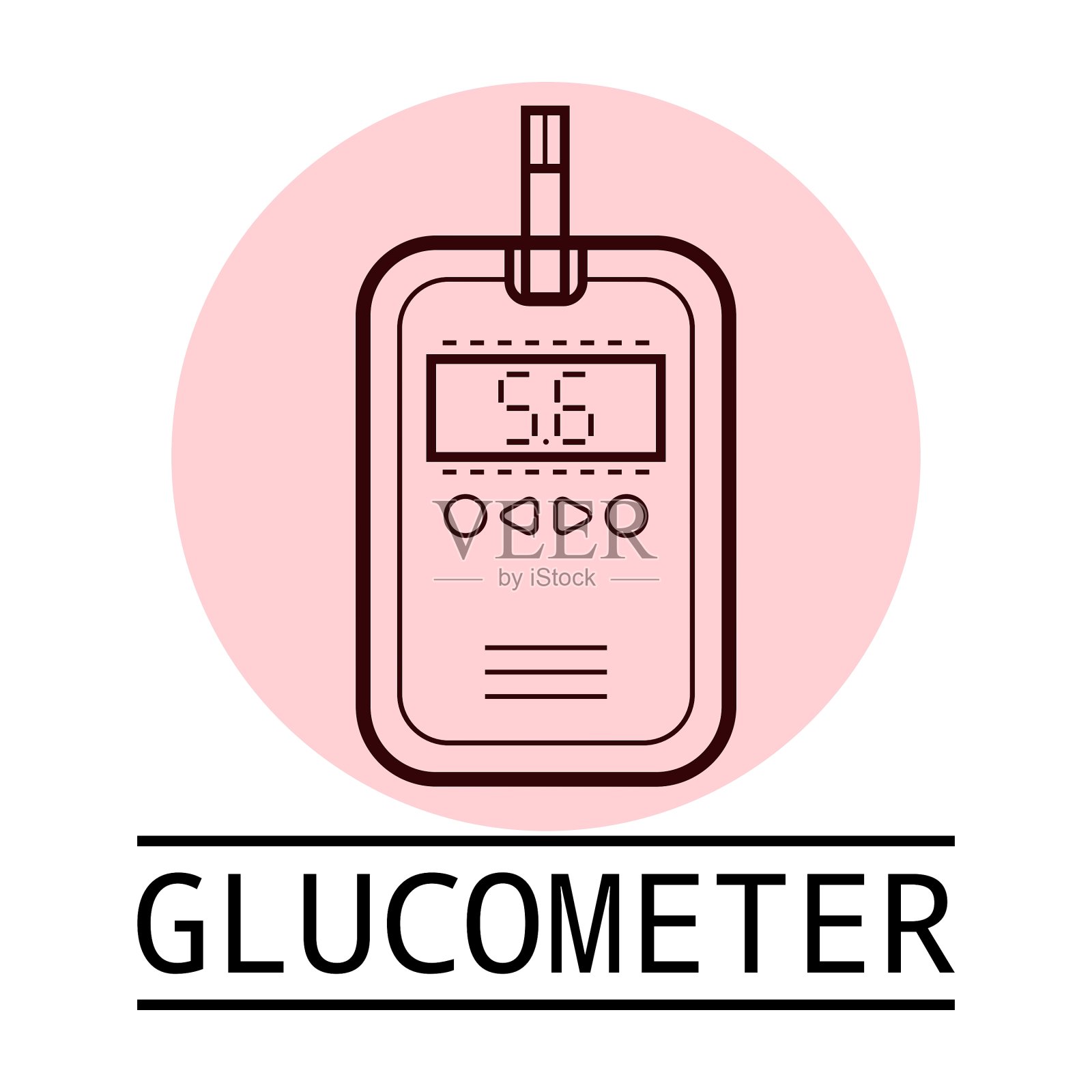 血糖测试条标签平坦图标医疗插画图片素材